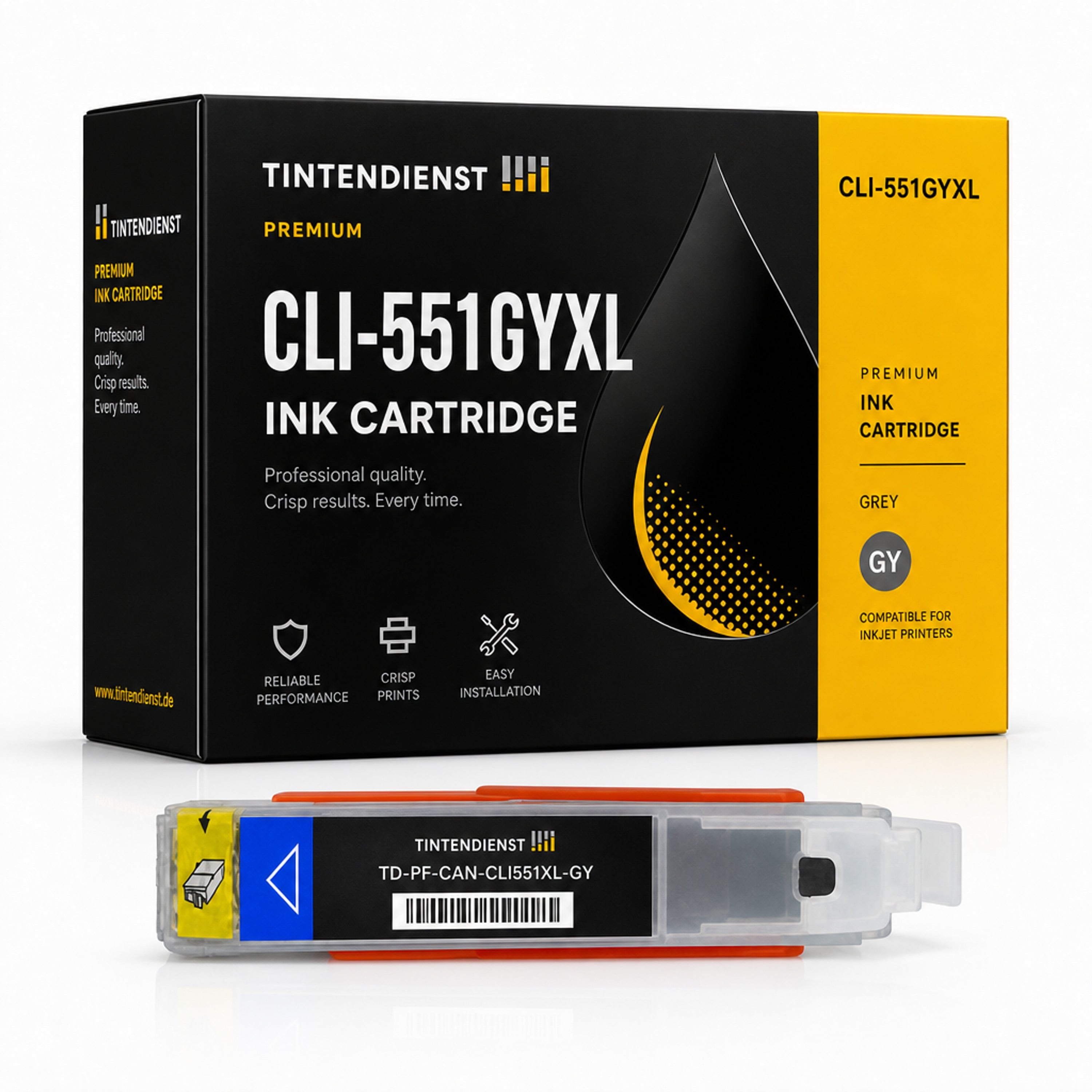 Druckerpatrone kompatibel zu Canon CLI-551GYXL, grau