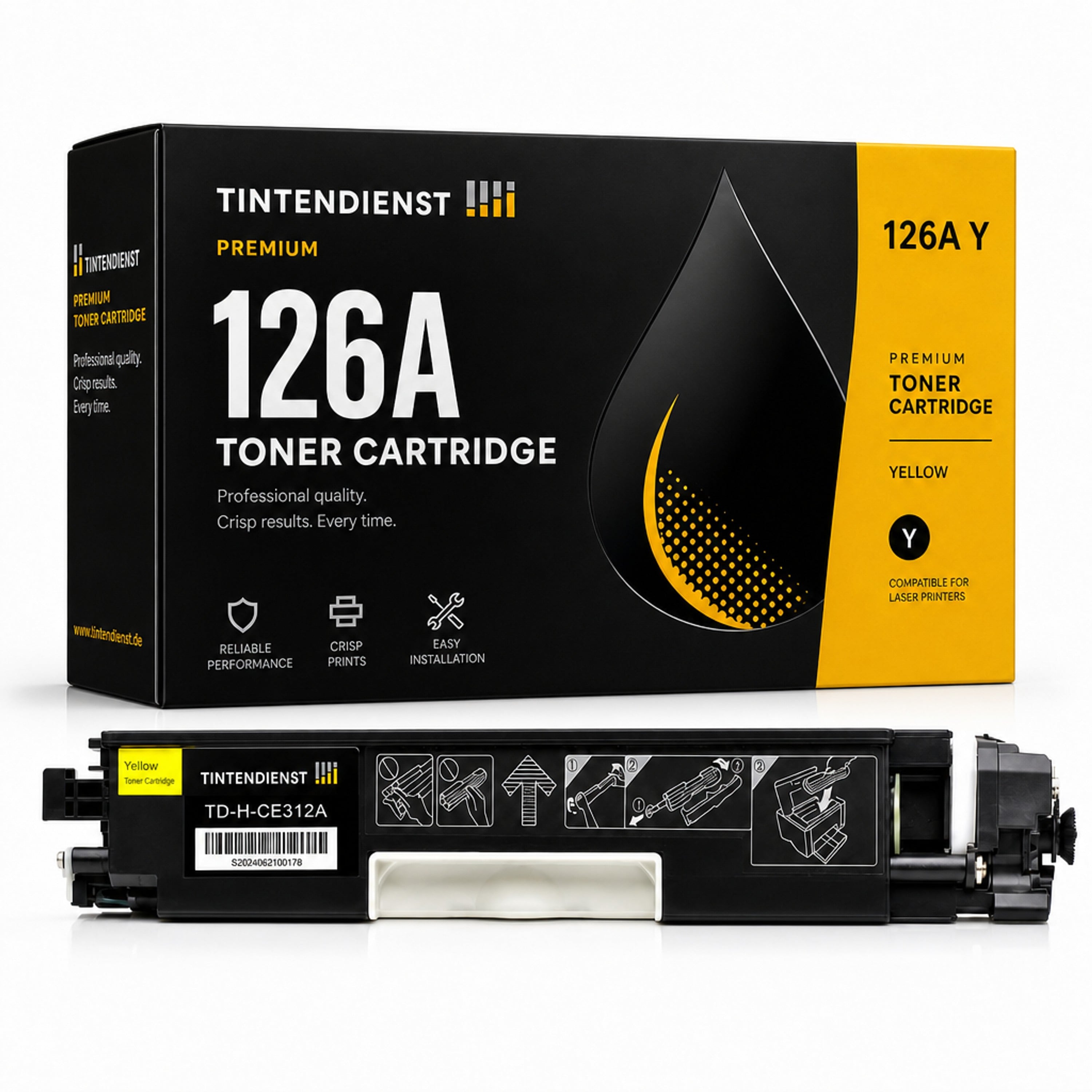 Toner kompatibel zu HP 126A, gelb