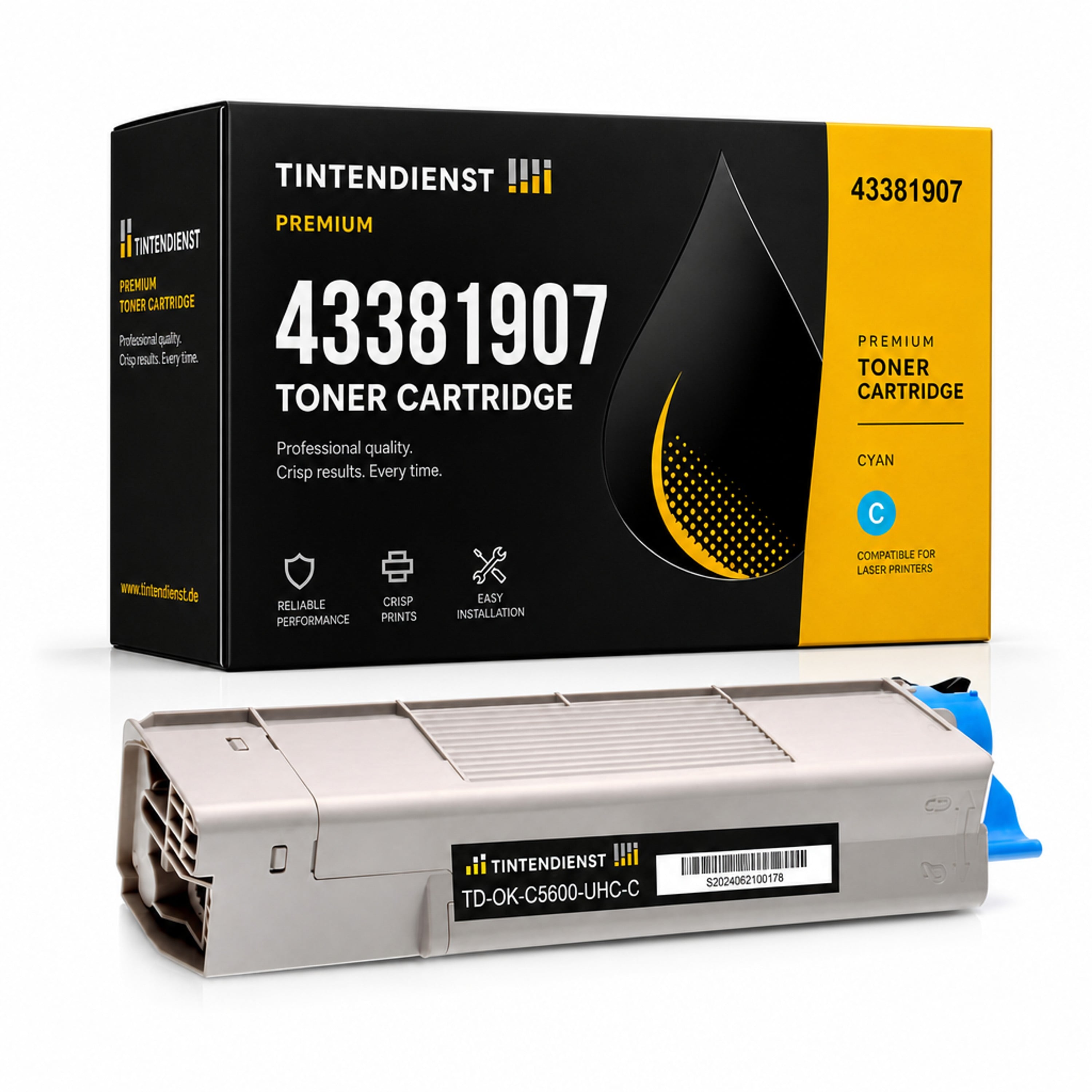 Toner kompatibel zu OKI 43381907 XXL, cyan