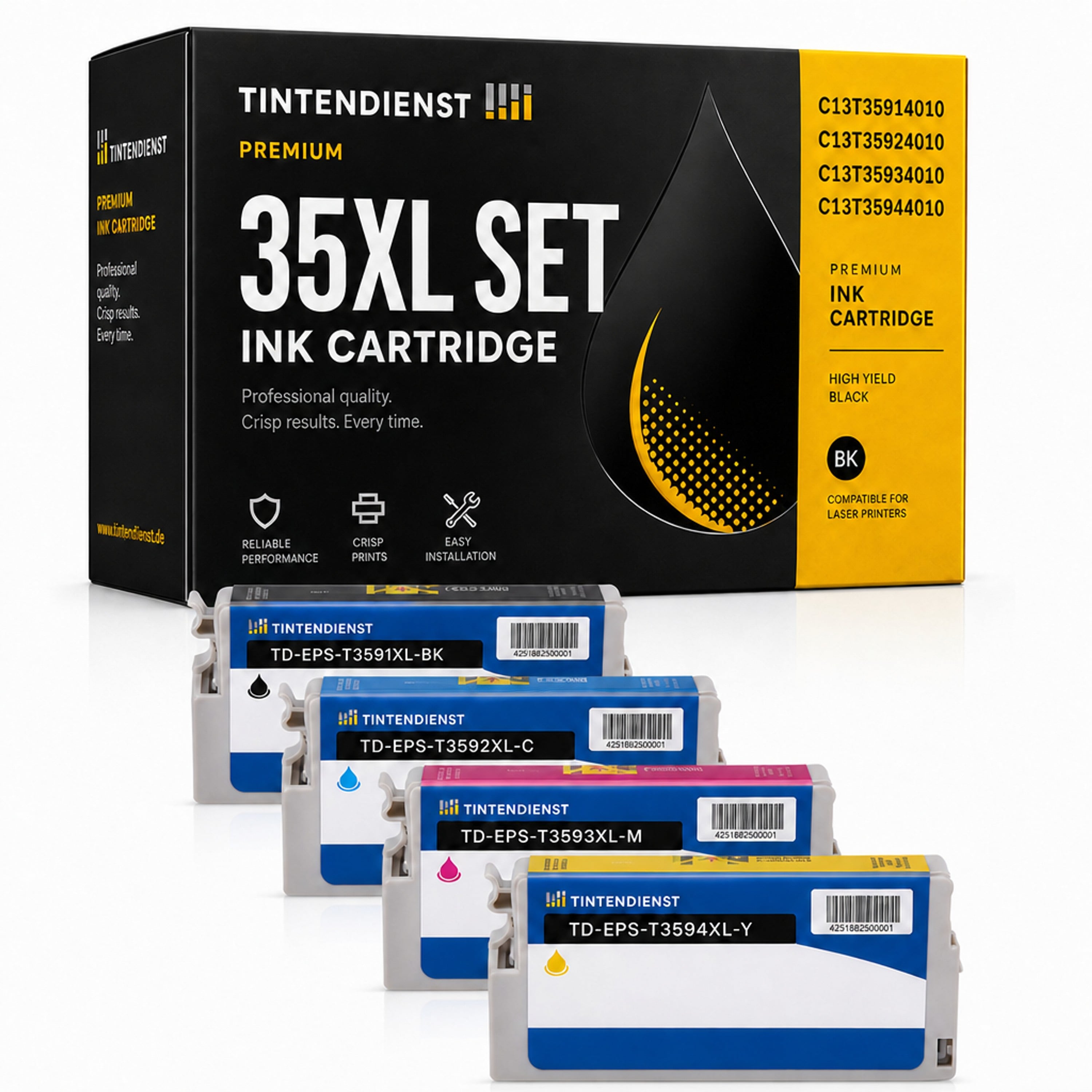 Set kompatibel zu Epson C13T35914010 XL, 4 Patronen