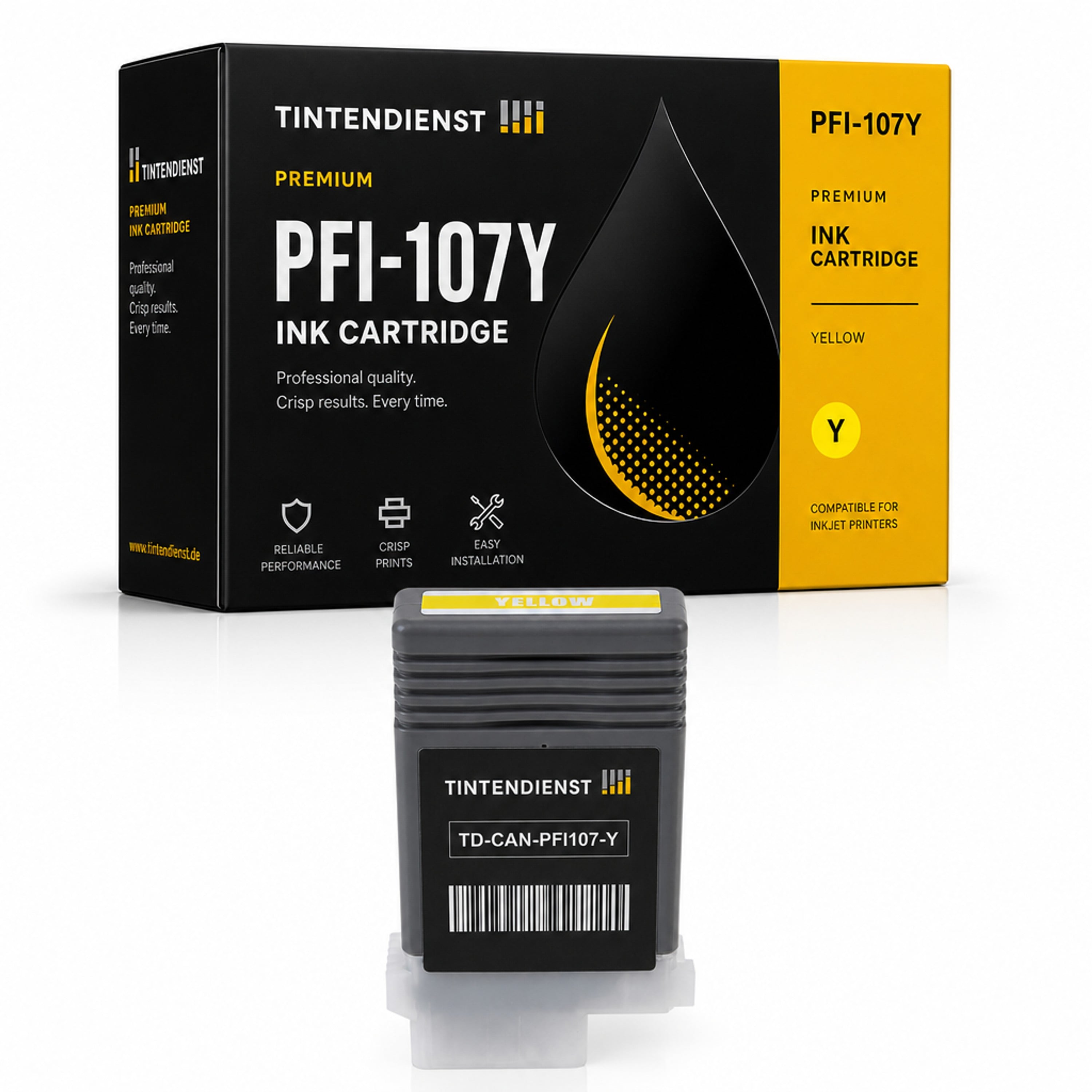 Druckerpatrone kompatibel zu Canon PFI-107Y, gelb