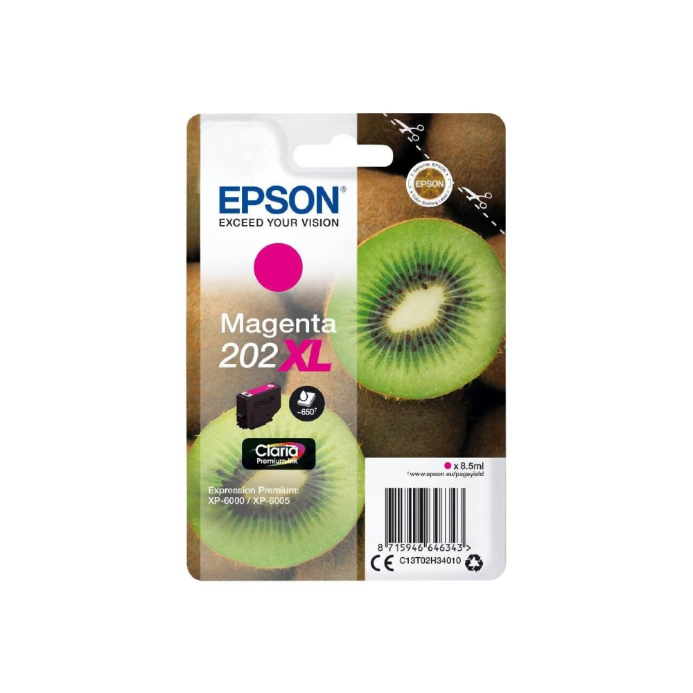 Original Epson Tintenpatrone C13T02H34010 / 202XL Magenta [XL Füllmenge]