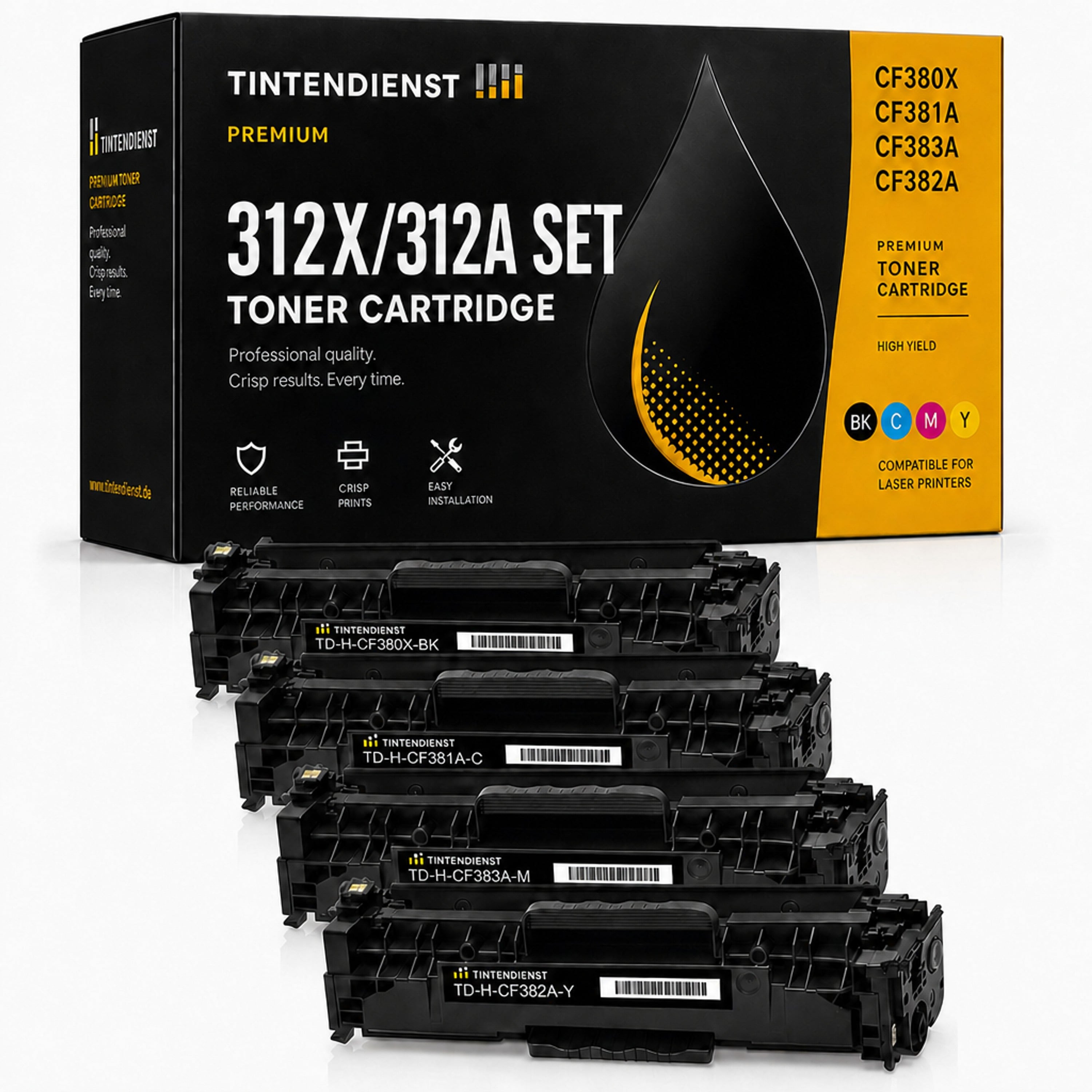 Set kompatibel zu HP CF380X, 4 Toner