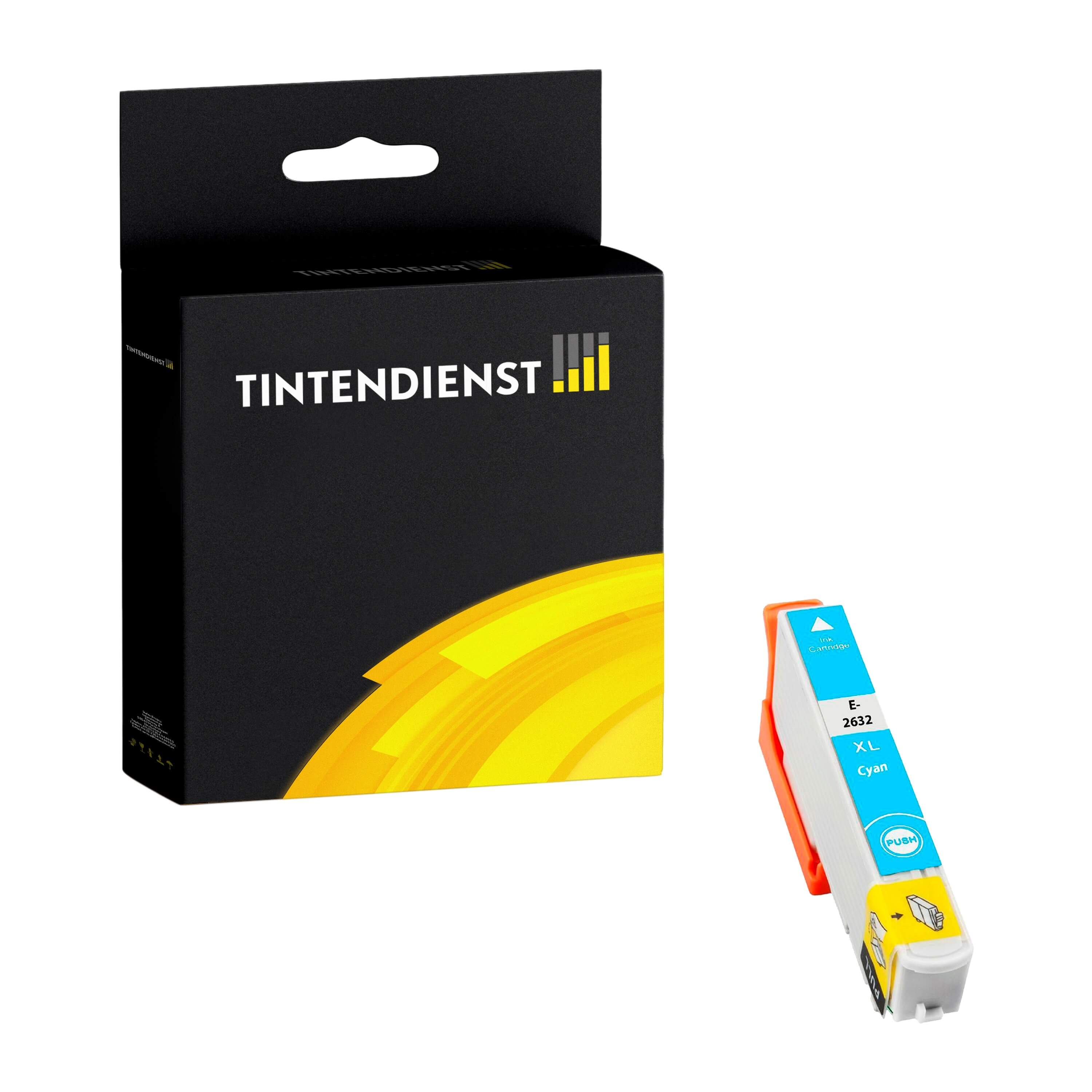 Tintendienst kompatibel für Epson Tintenpatrone C13T26324012 / 26XL Cyan [XL Füllmenge]