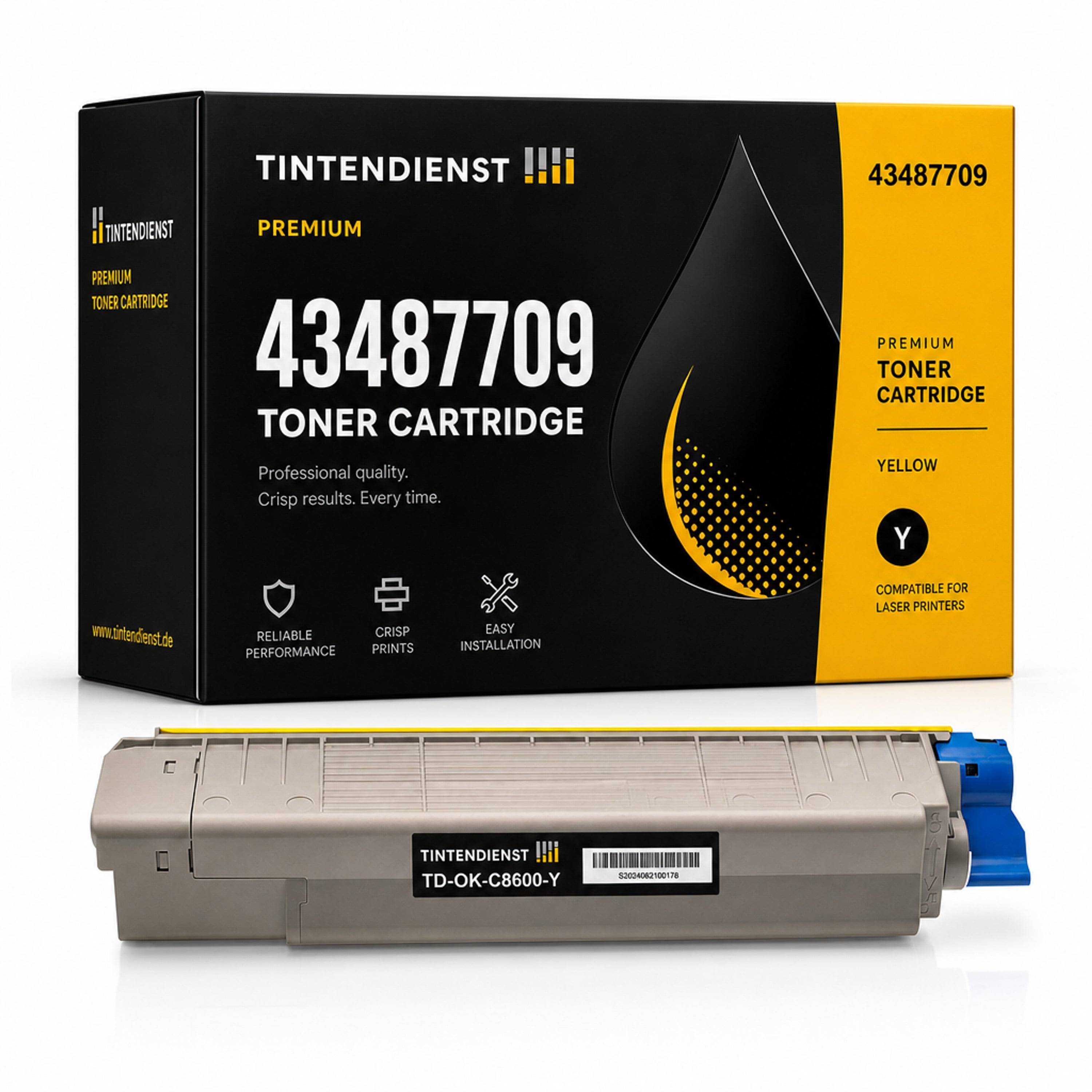 Toner kompatibel zu OKI 43487709, gelb