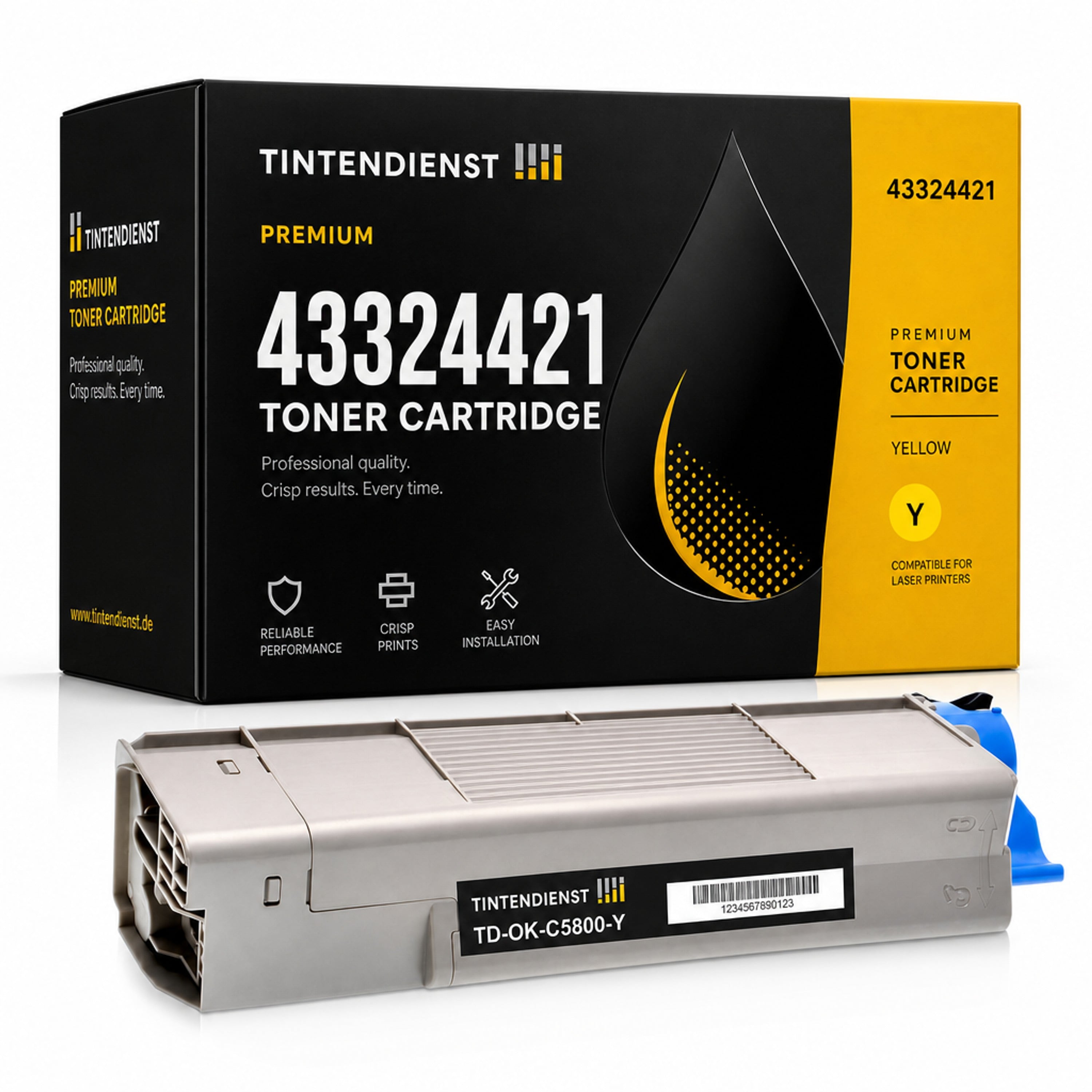 Toner kompatibel zu OKI 43324421, gelb