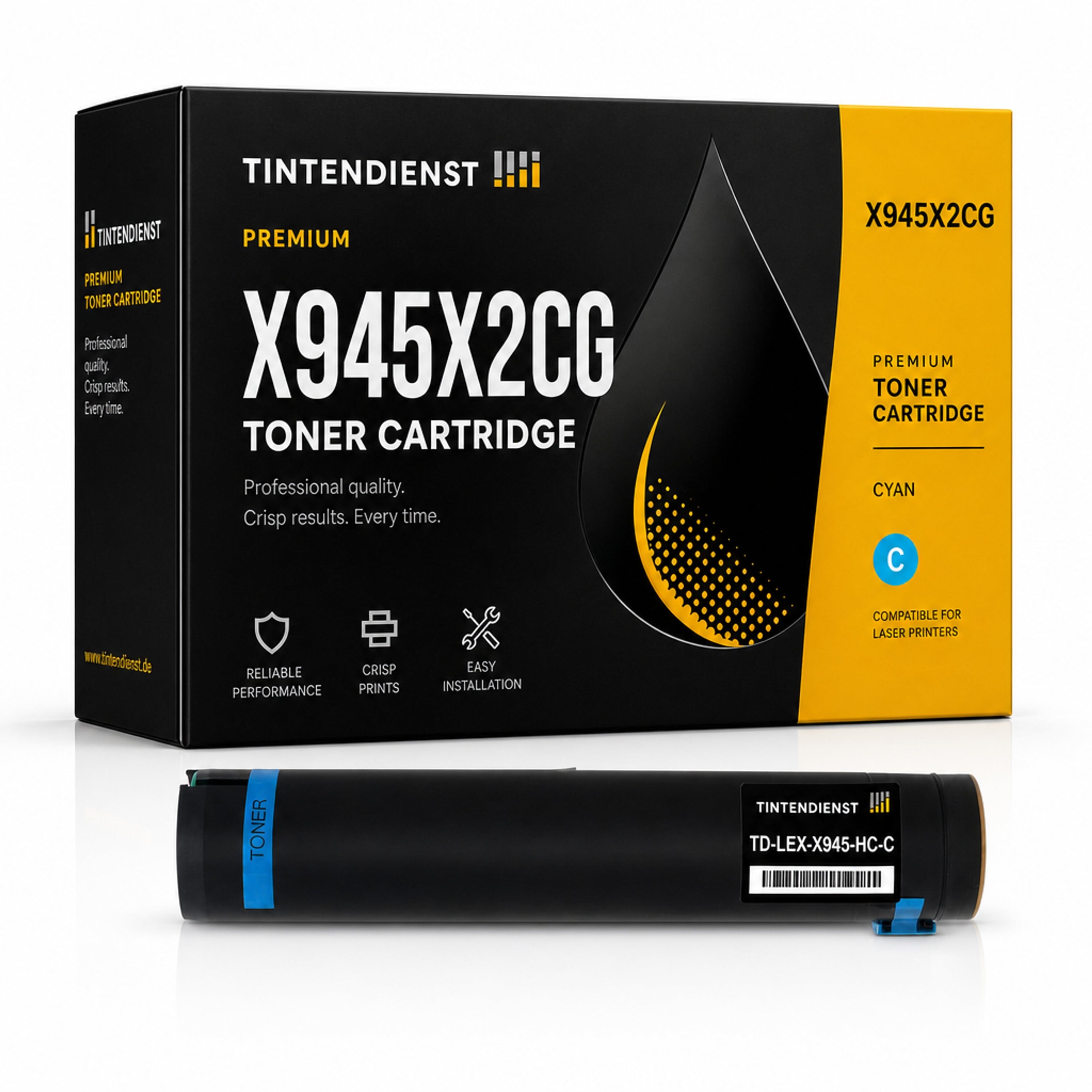 Toner kompatibel zu Lexmark X945X2CG, cyan