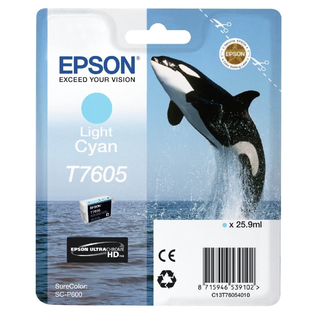 Original Epson Tintenpatrone C13T76054010 / T7605 Light Cyan