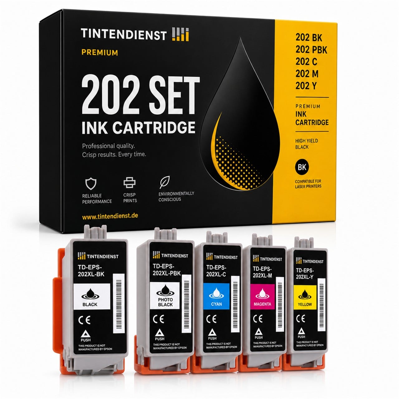 Epson 202XL (C13T02E14010) Druckerpatrone Multipack 5er – Tintendienst kompatibel
