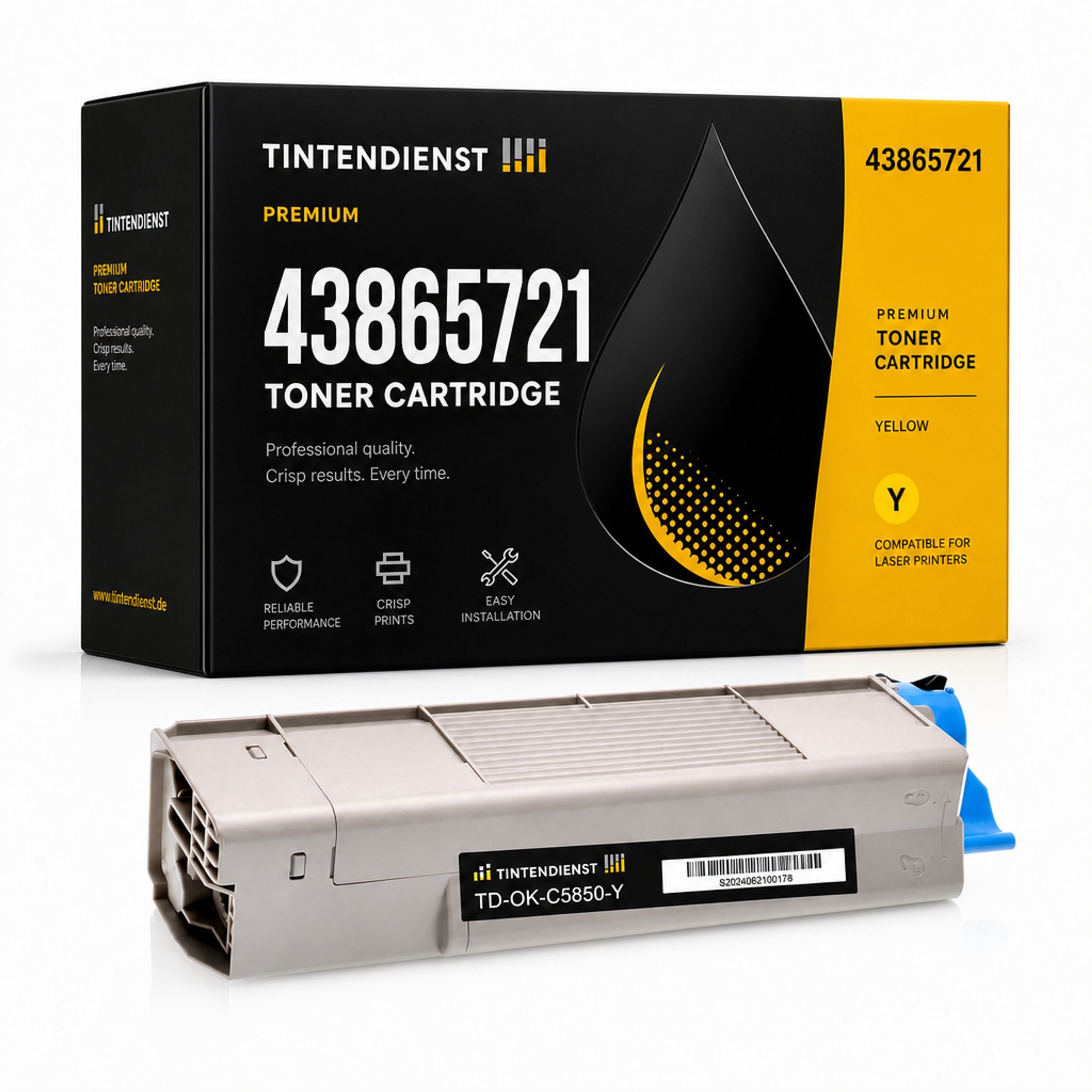 Toner kompatibel zu OKI 43865721, gelb