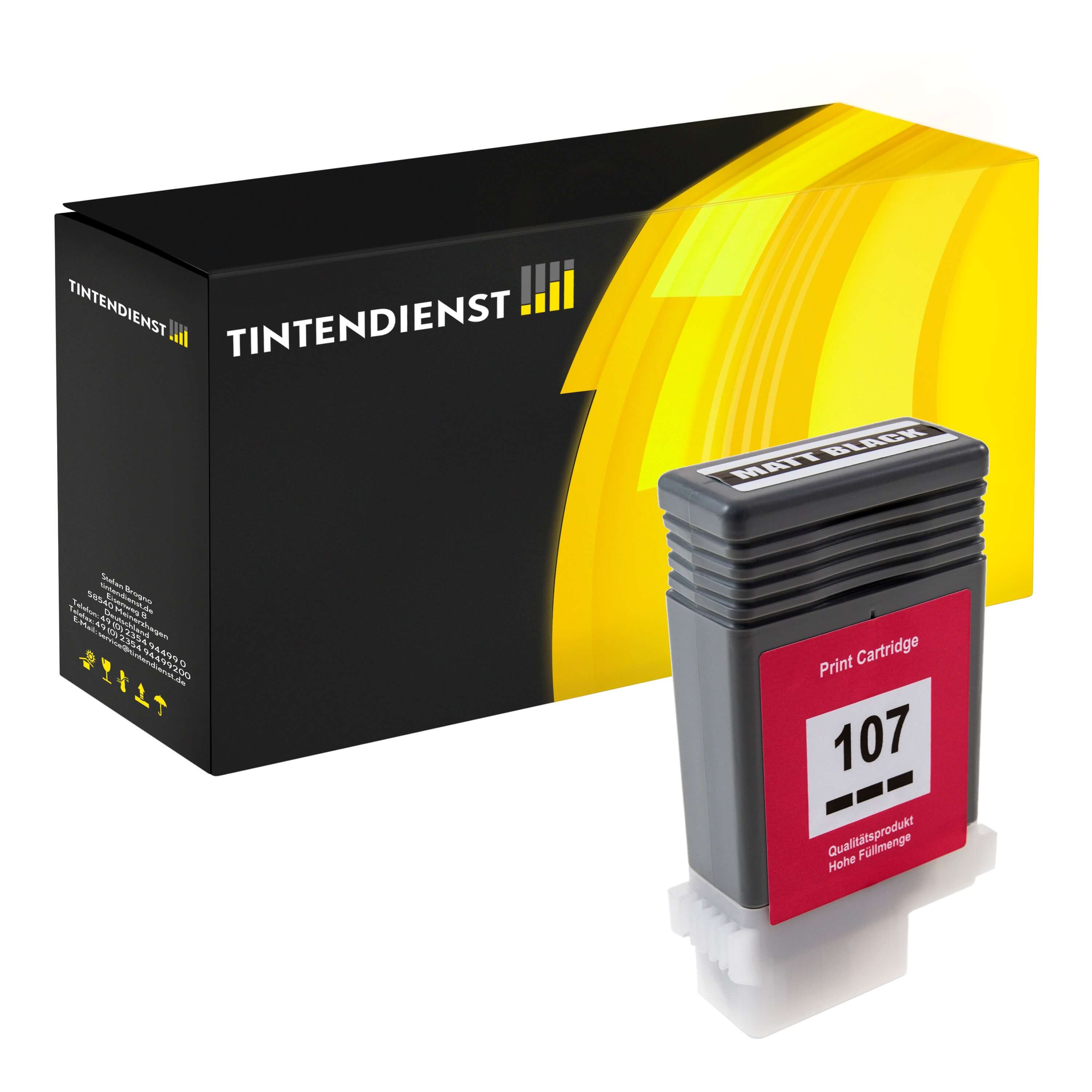 Tintendienst kompatibel für Canon Tintenpatrone 6704B001 / PFI-107MBK Schwarz