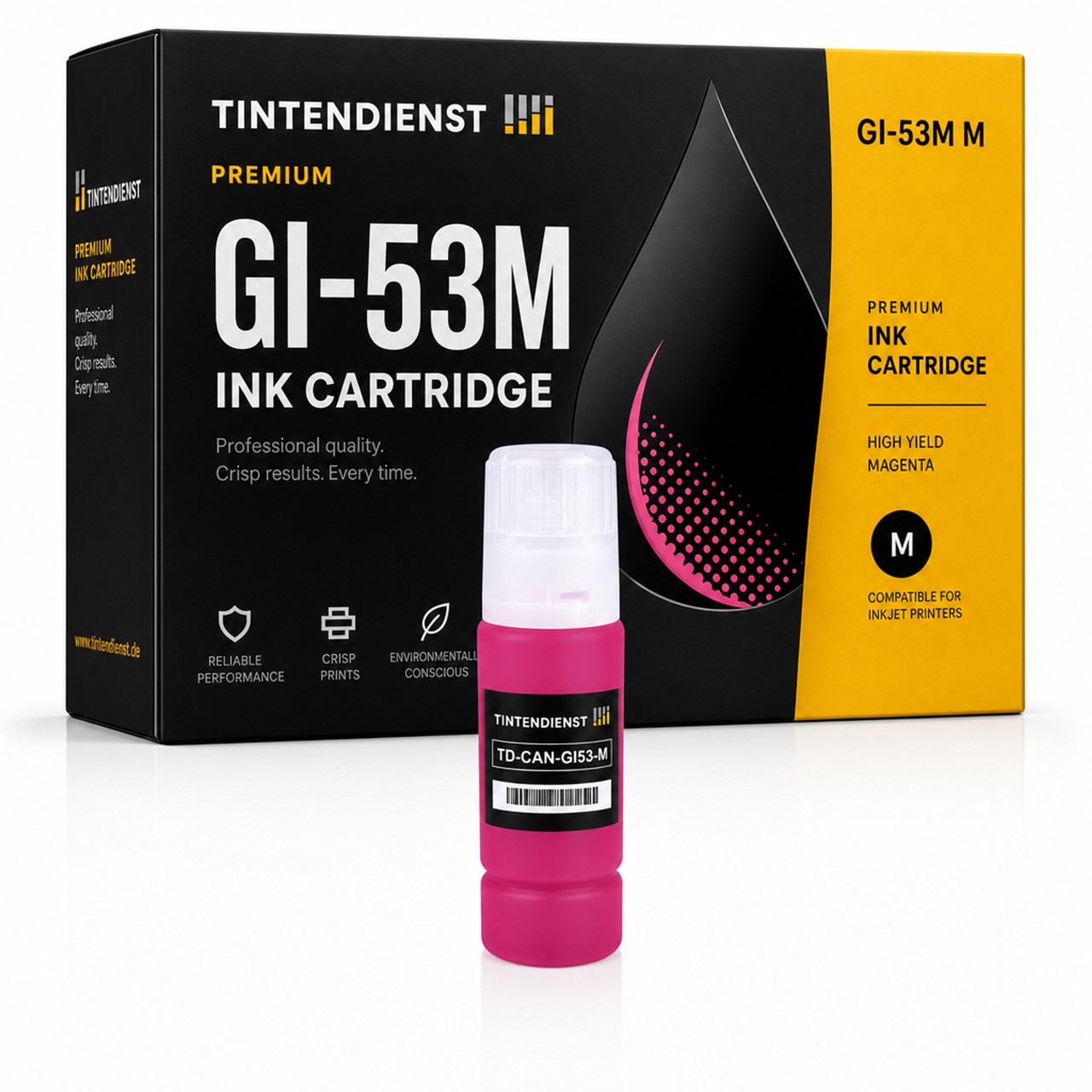 Tintendienst kompatibel für Canon Tintenpatrone 4681C001 / GI-53M Magenta