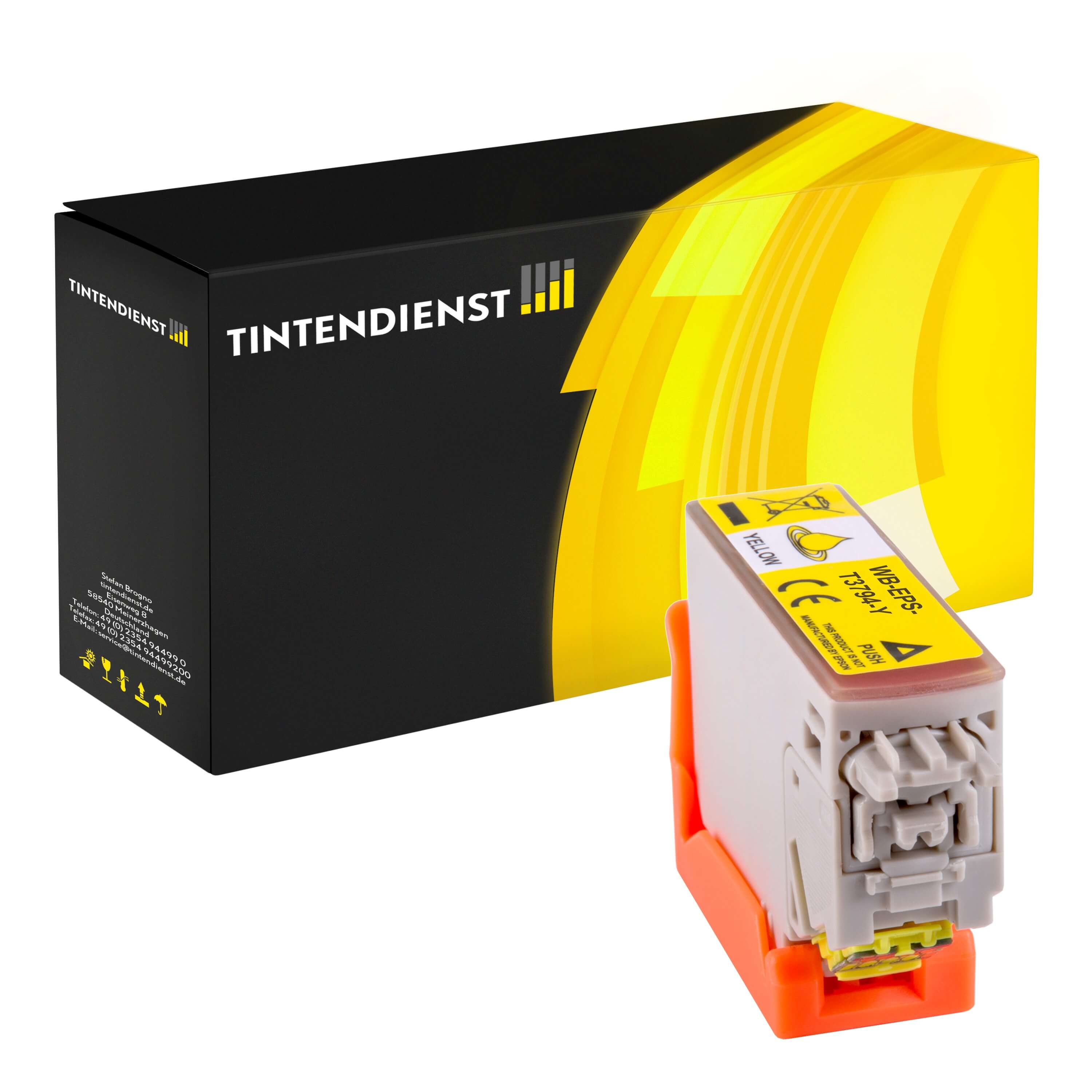 Tintendienst kompatibel für Epson Tintenpatrone C13T37944010 / 378XL Gelb [XL Füllmenge]