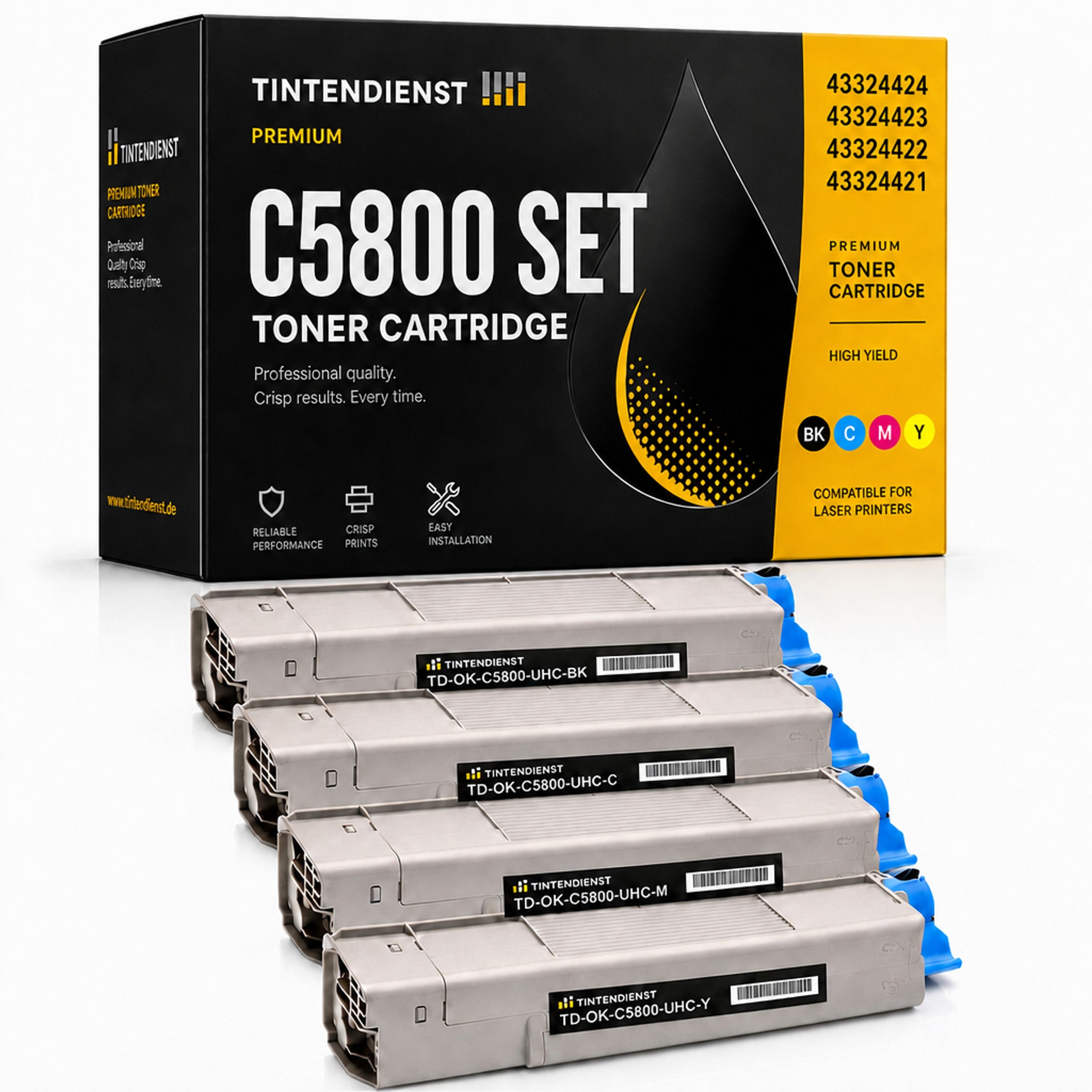 Set kompatibel zu OKI 43324421, 4 Toner