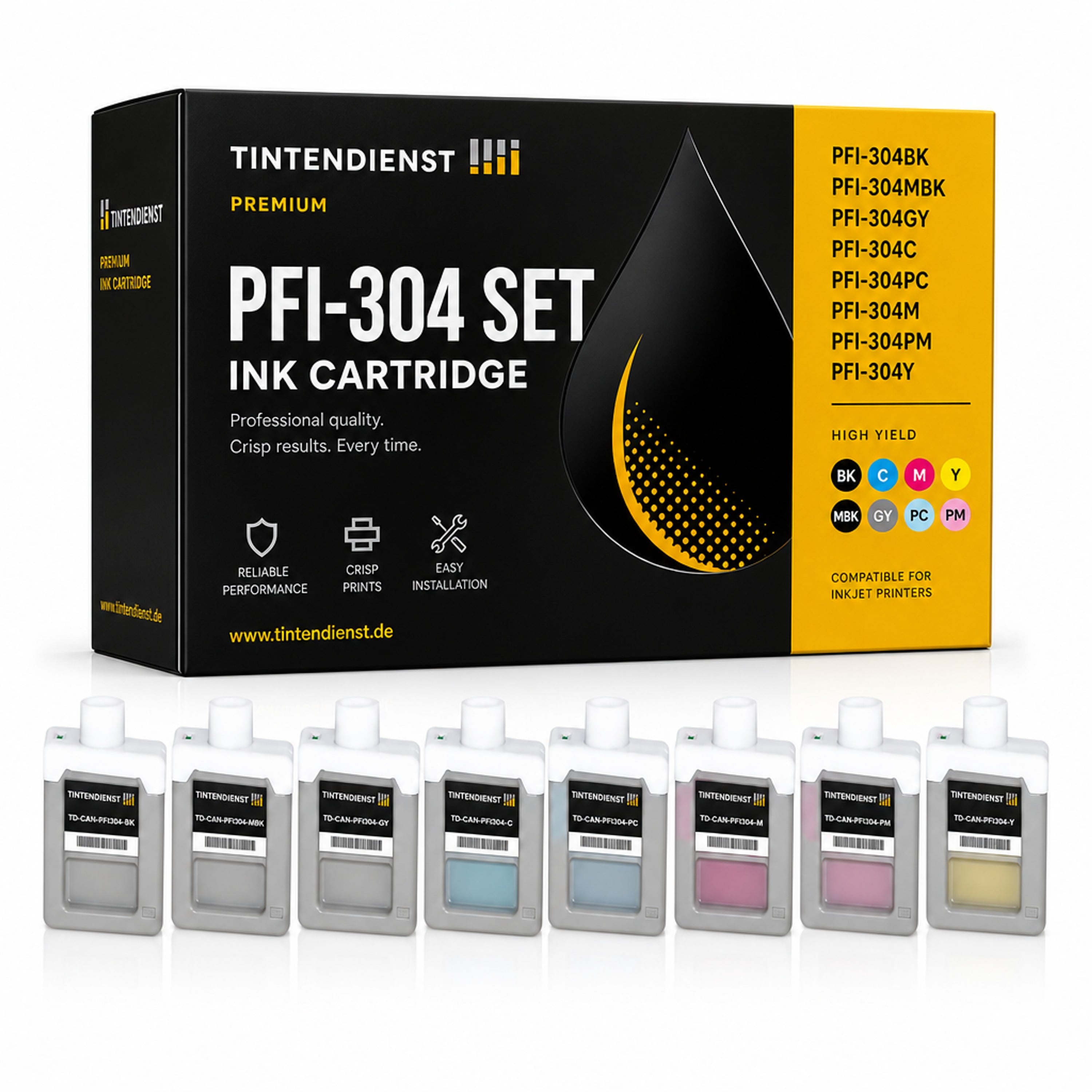Set kompatibel zu Canon 3848B005, 8 Patronen