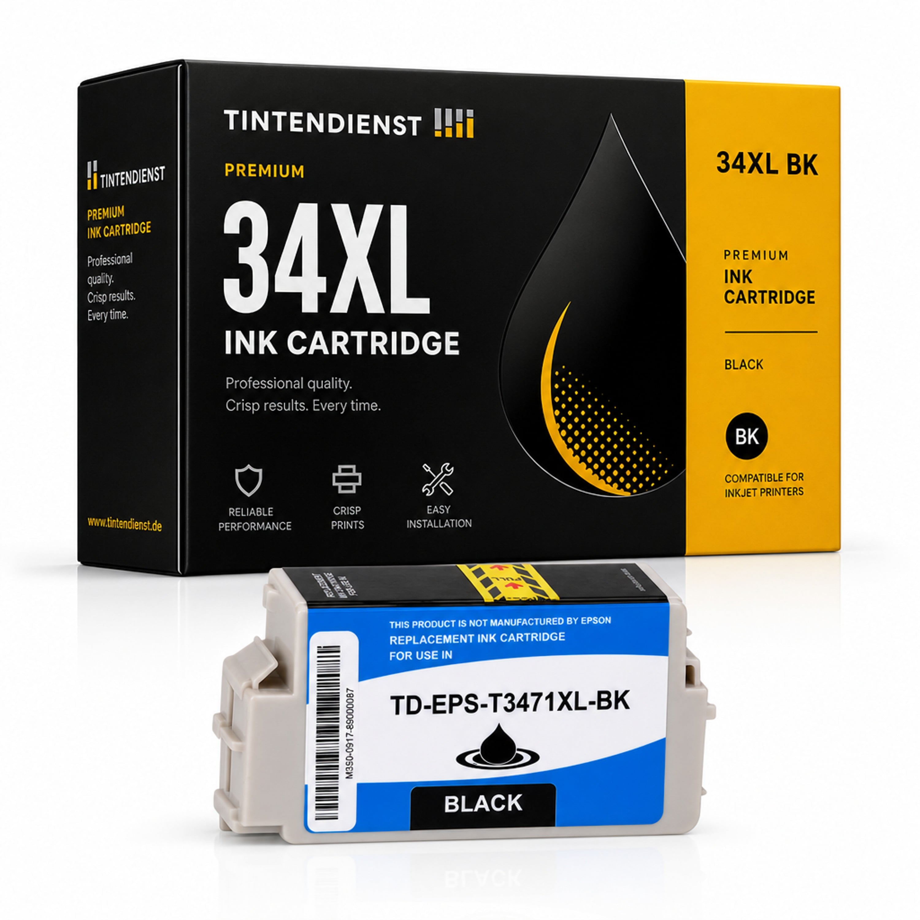 Druckerpatrone kompatibel zu Epson 34XL, schwarz