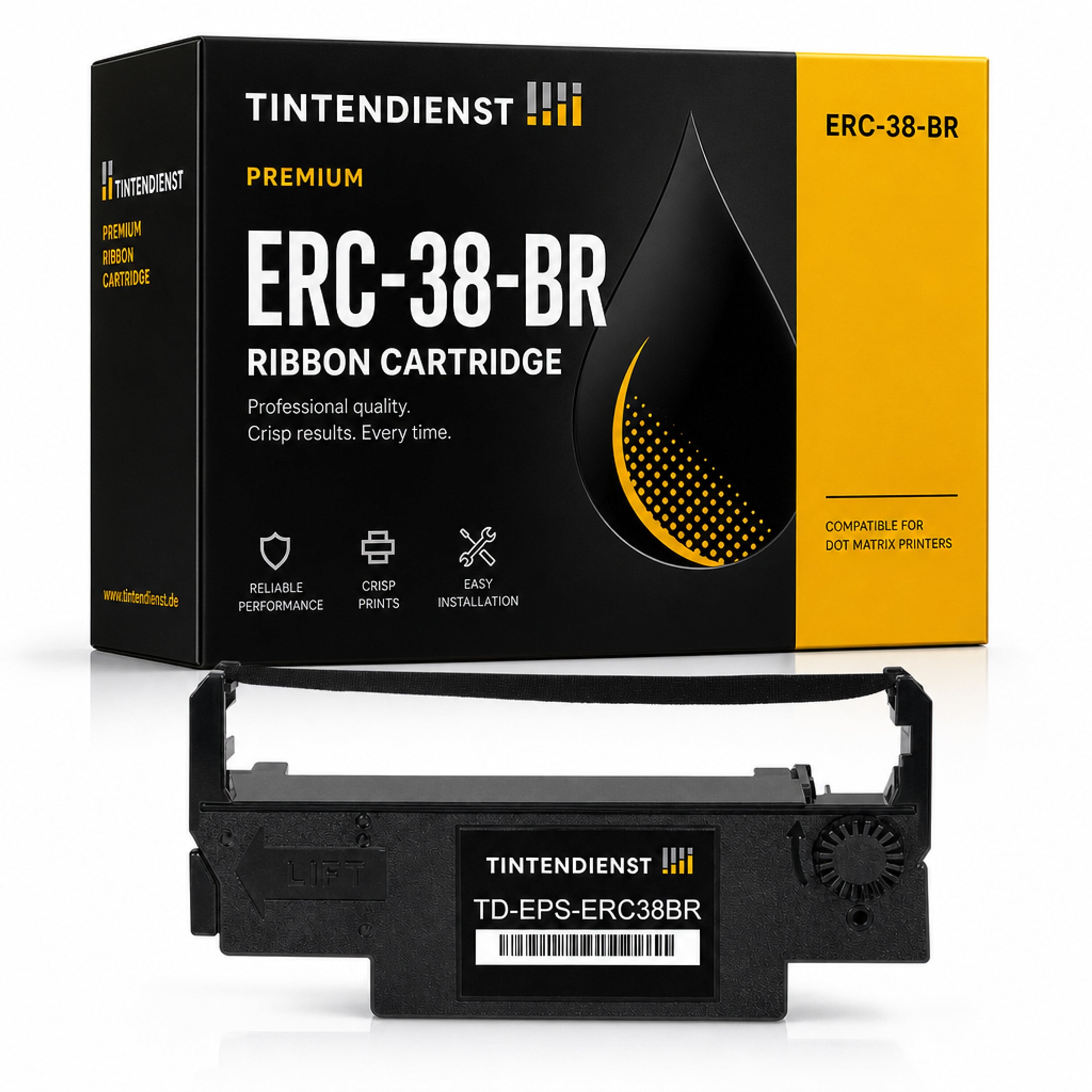 Farbband kompatibel zu Epson ERC-38-BR, schwarz / rot
