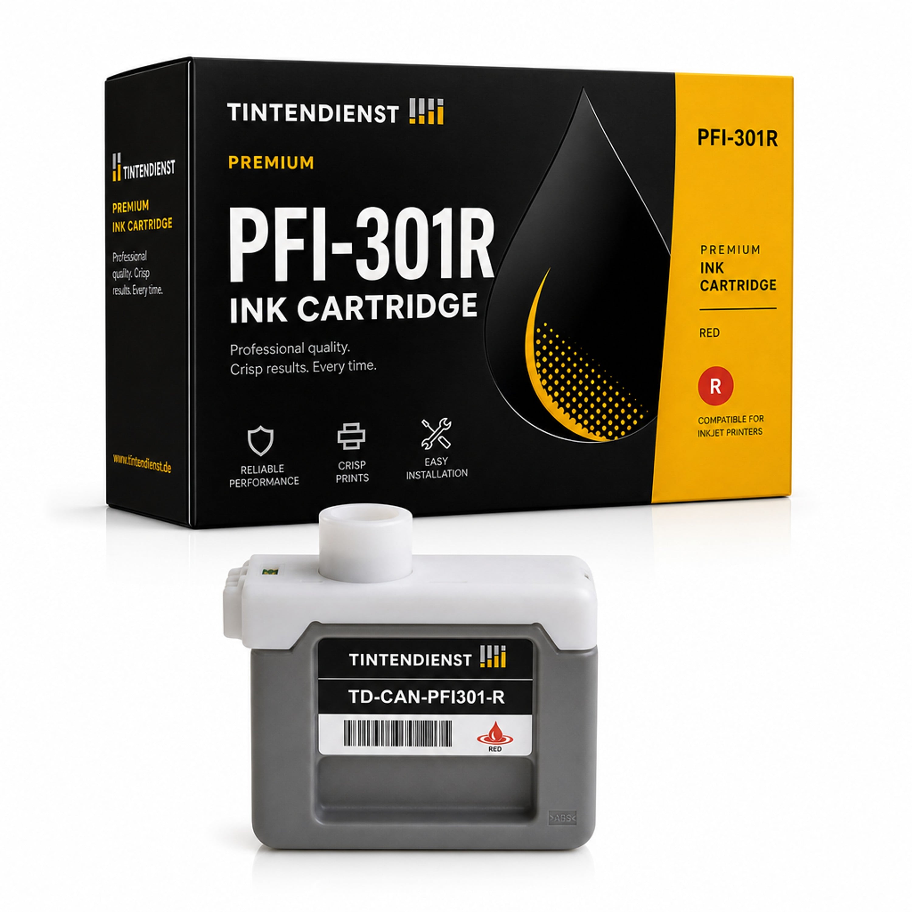Canon PFI-301R Druckerpatrone (1492B001) rot – Tintendienst kompatibel