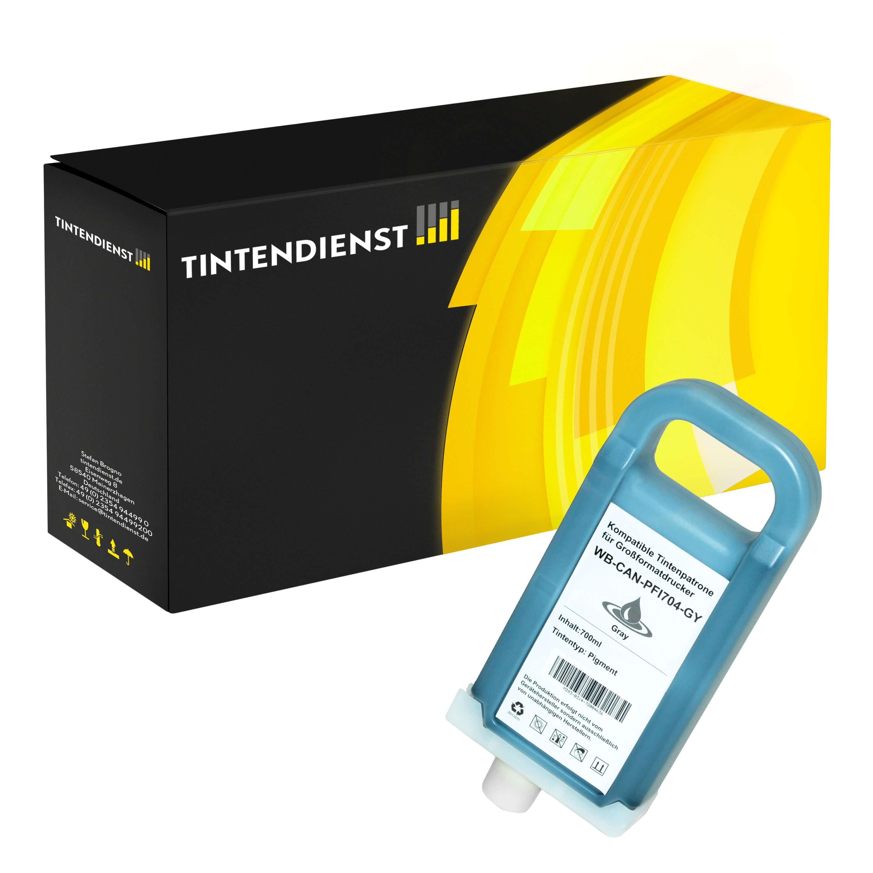 Canon PFI-704GY Druckerpatrone (3870B005) grau – Tintendienst kompatibel