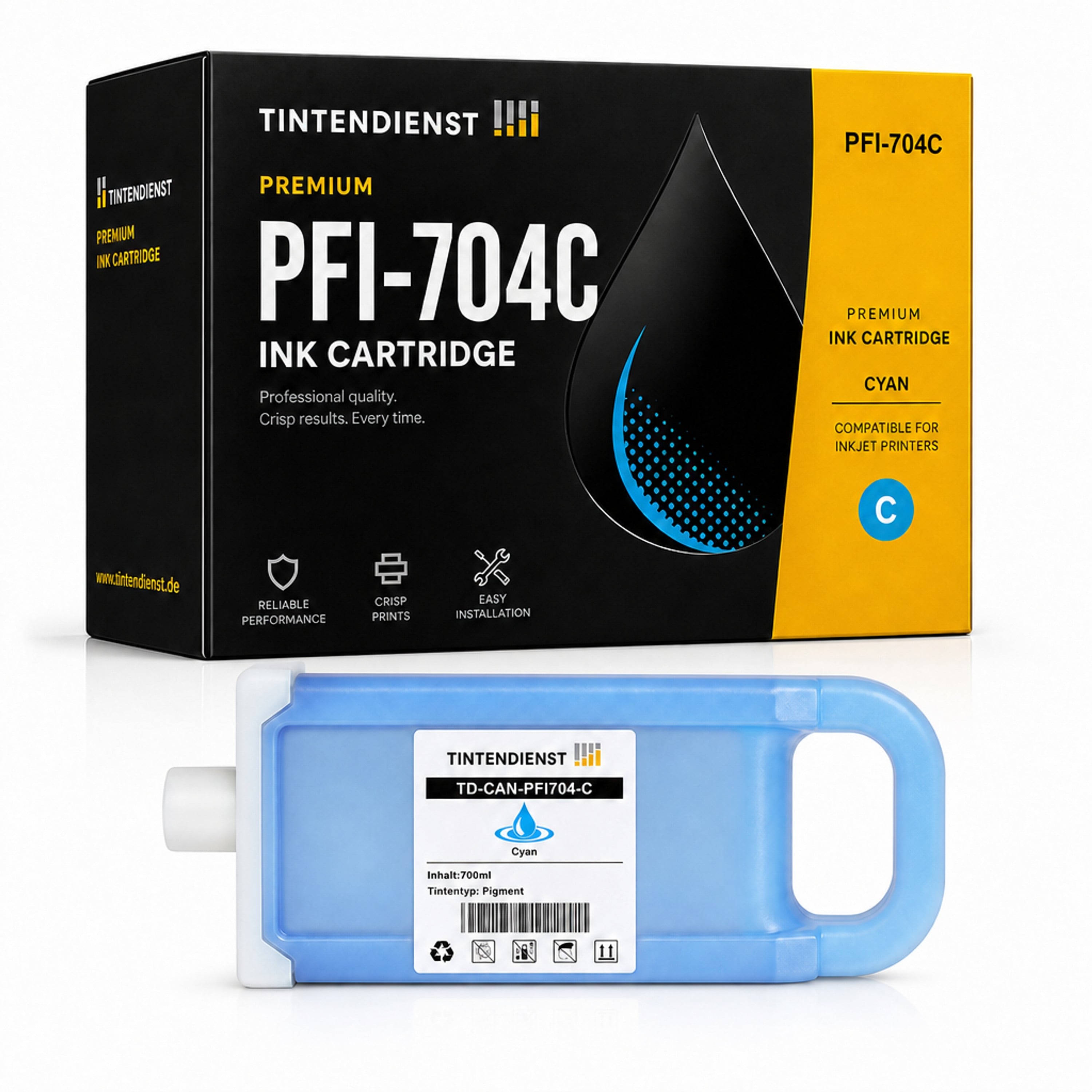 Druckerpatrone kompatibel zu Canon PFI-704C, cyan
