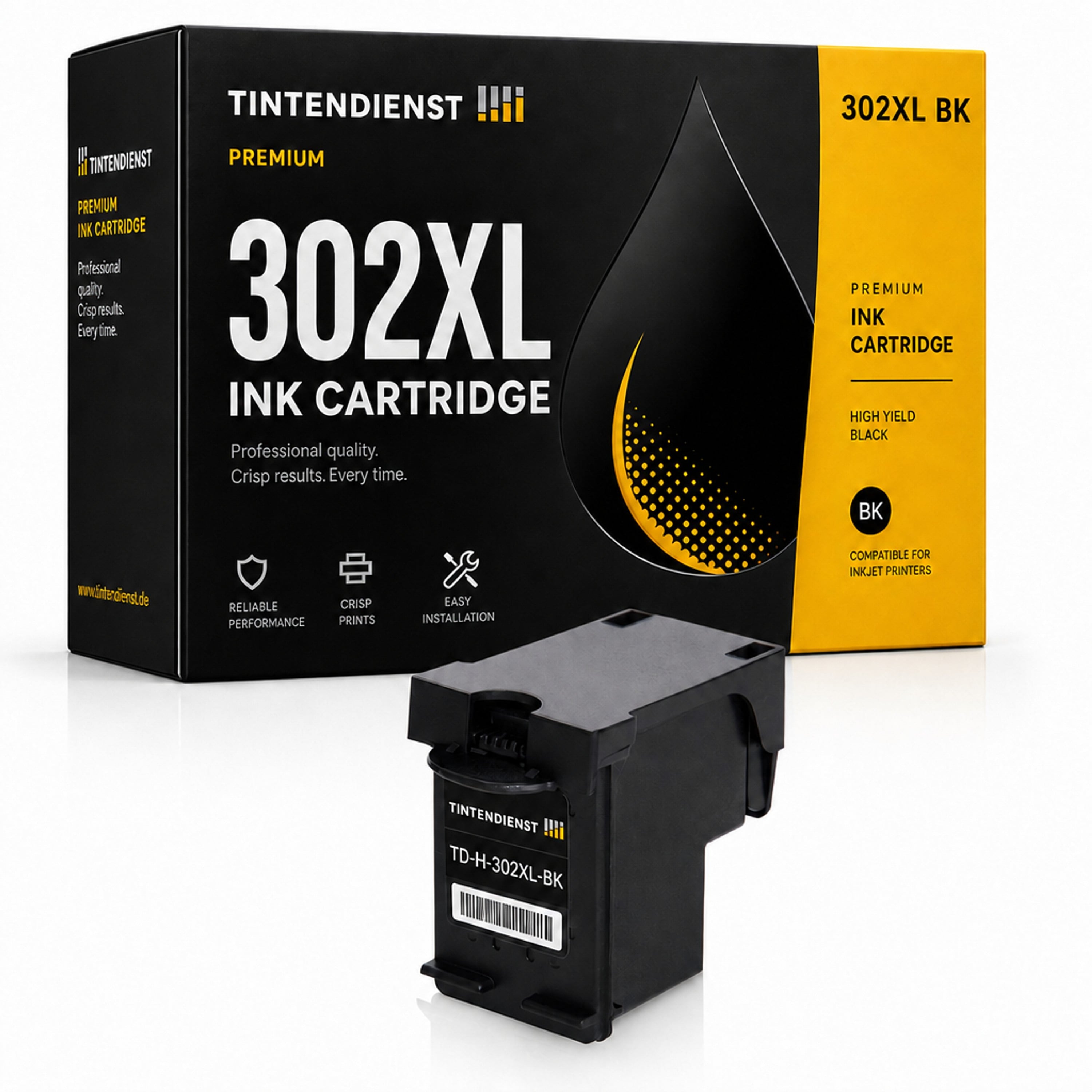 Druckerpatrone kompatibel zu HP 302XL, schwarz