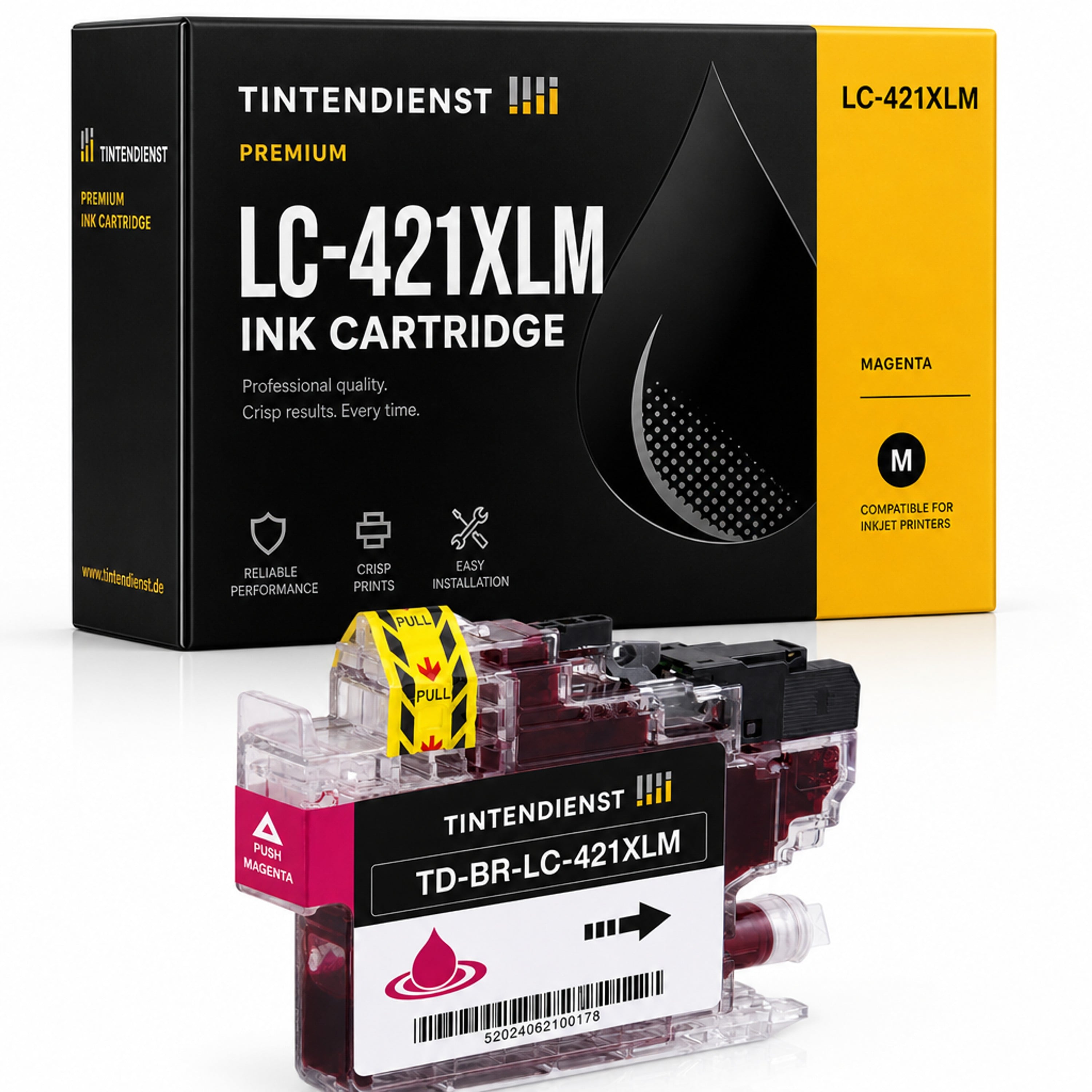 Druckerpatrone kompatibel zu Brother LC-421XLM XXL, magenta