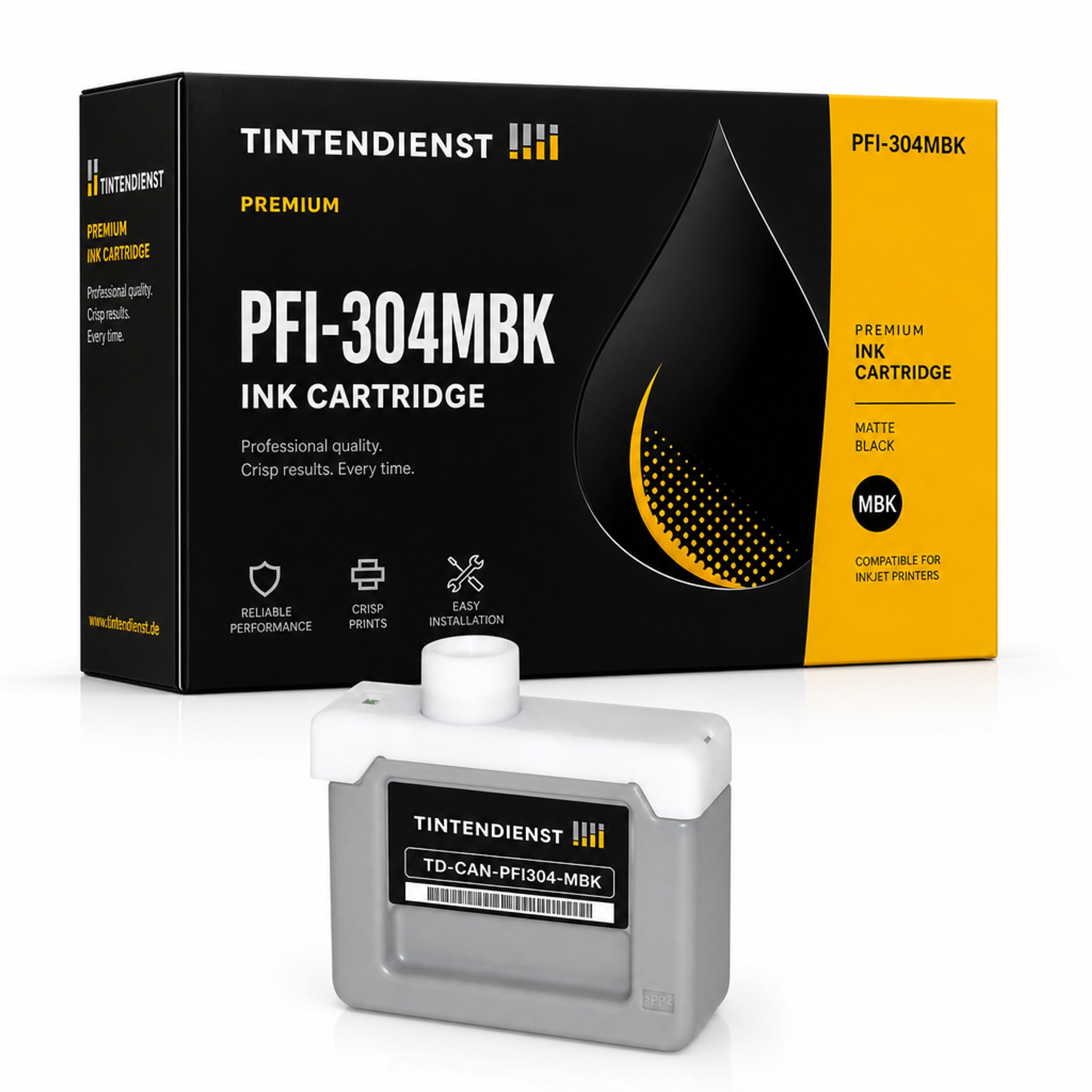 Druckerpatrone kompatibel zu Canon PFI-304MBK, matt schwarz