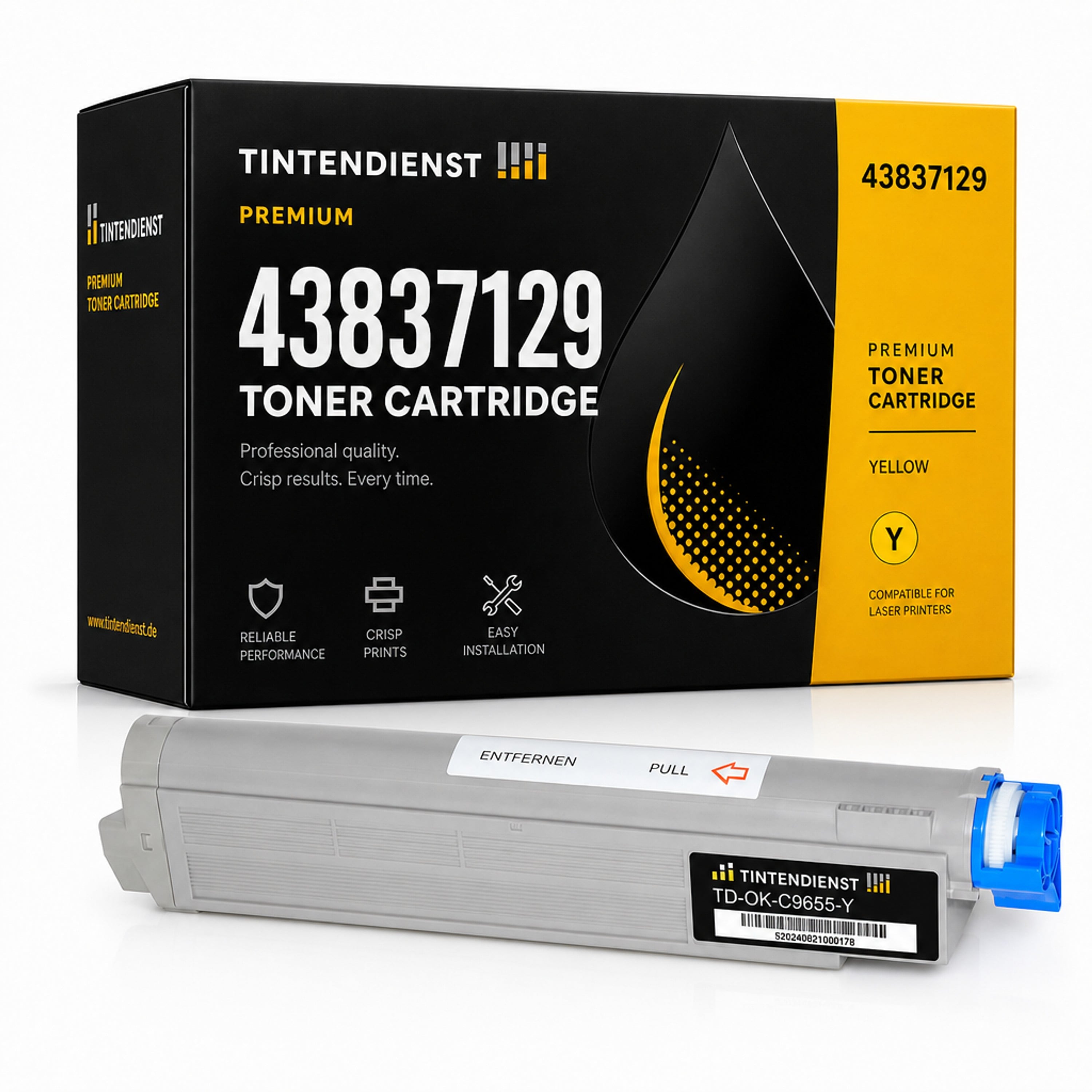 Toner kompatibel zu OKI 43837129, gelb