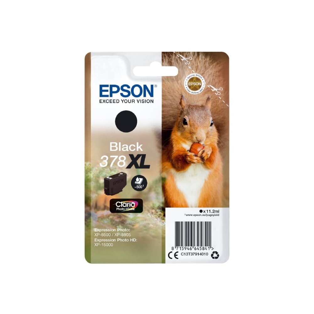 Original Epson Tintenpatrone C13T37914010 / 378XL Schwarz [XL Füllmenge]