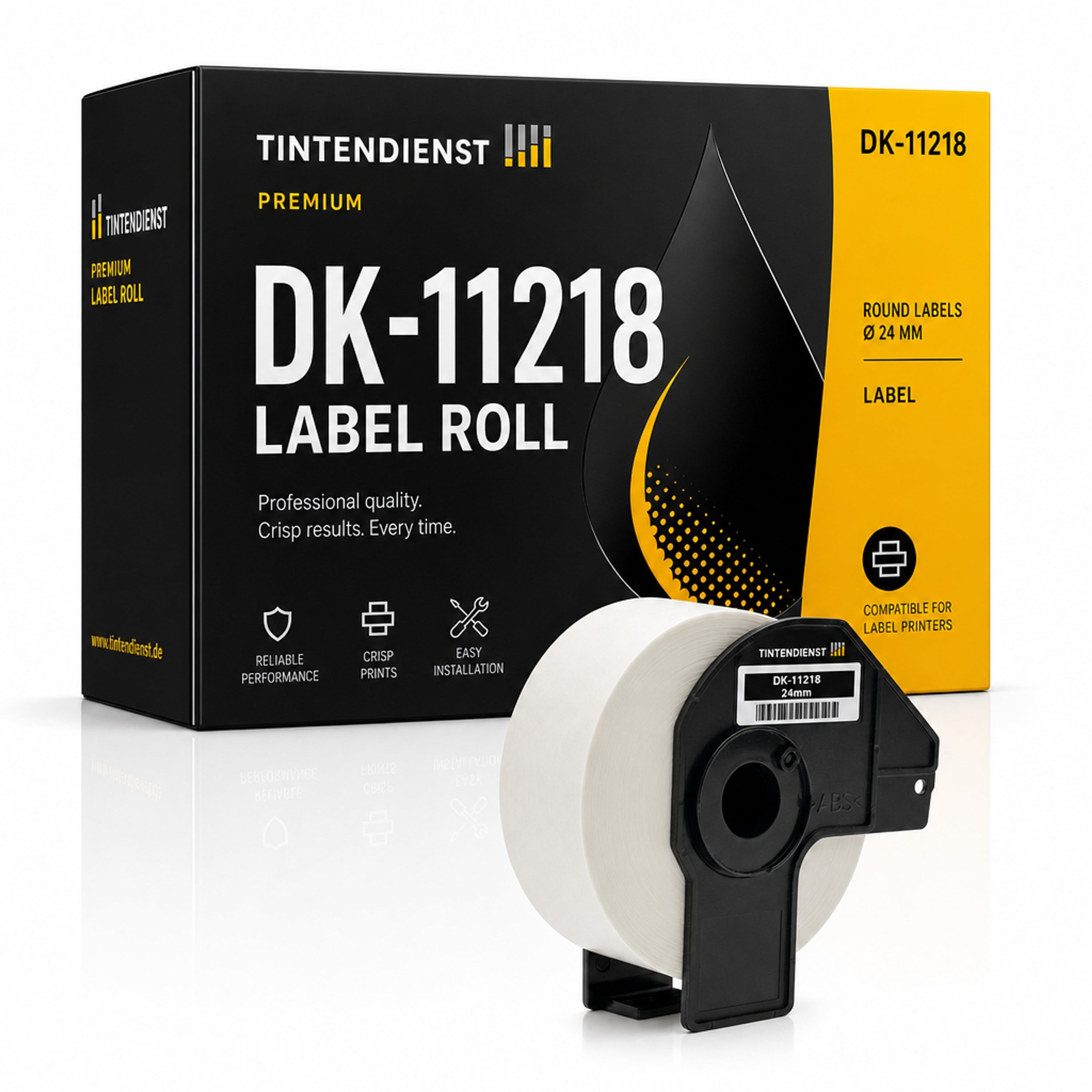 Etikett kompatibel zu Brother DK-11218, 24 mm x 24 mm, 1000 Stück