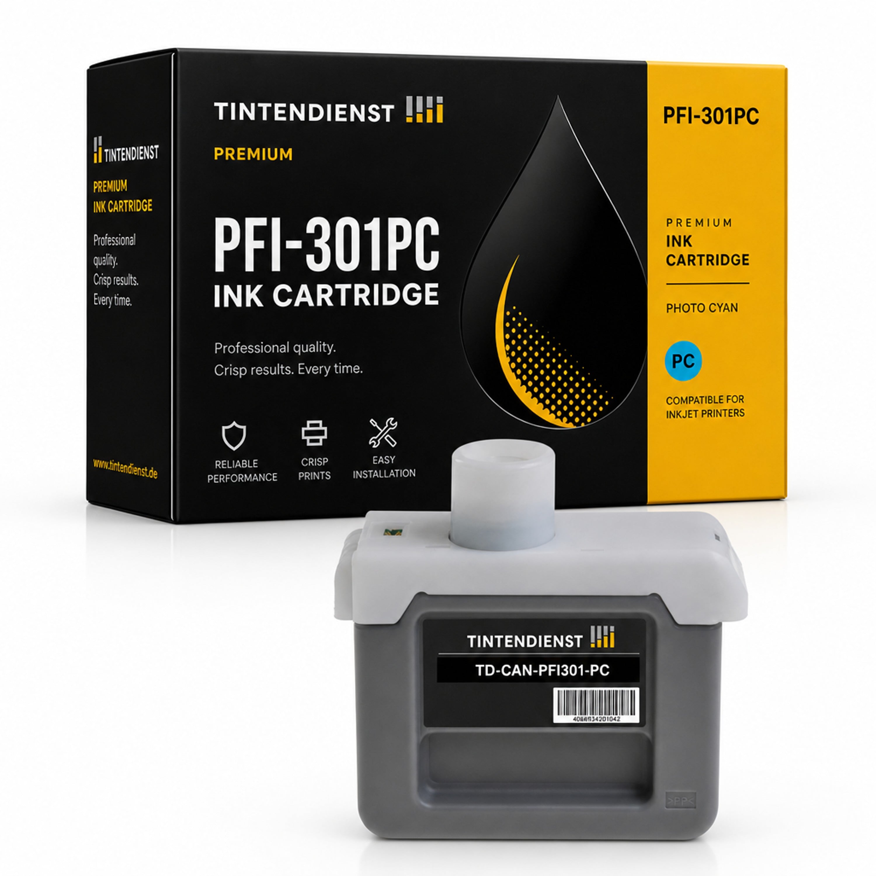 Canon PFI-301PC Druckerpatrone (1490B001) cyan – Tintendienst kompatibel