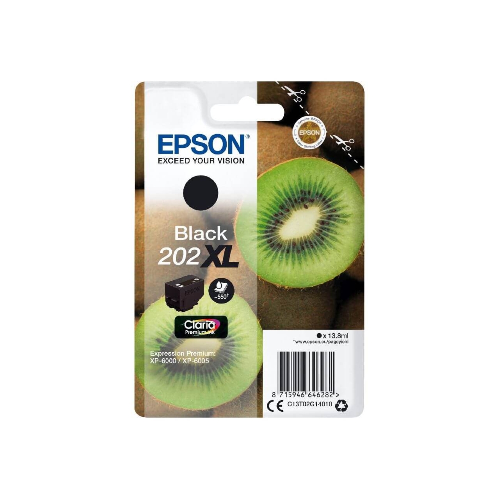 Original Epson Tintenpatrone C13T02G14010 / 202XL Schwarz [XL Füllmenge]