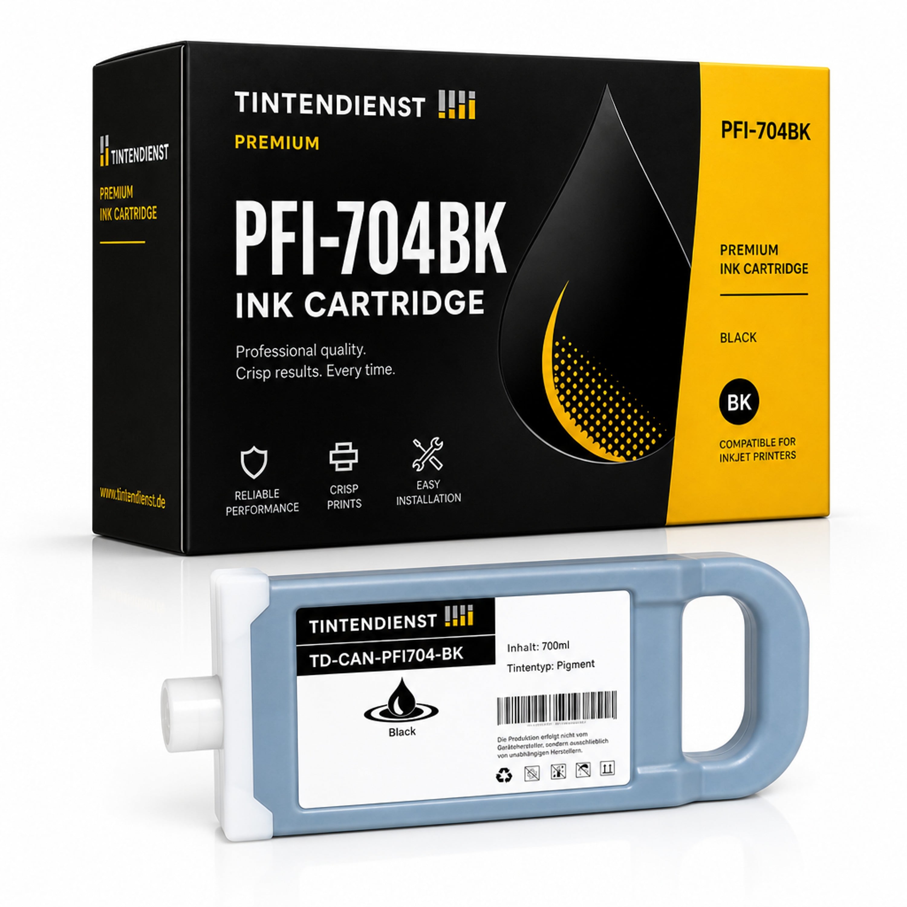 Druckerpatrone kompatibel zu Canon PFI-704BK, schwarz