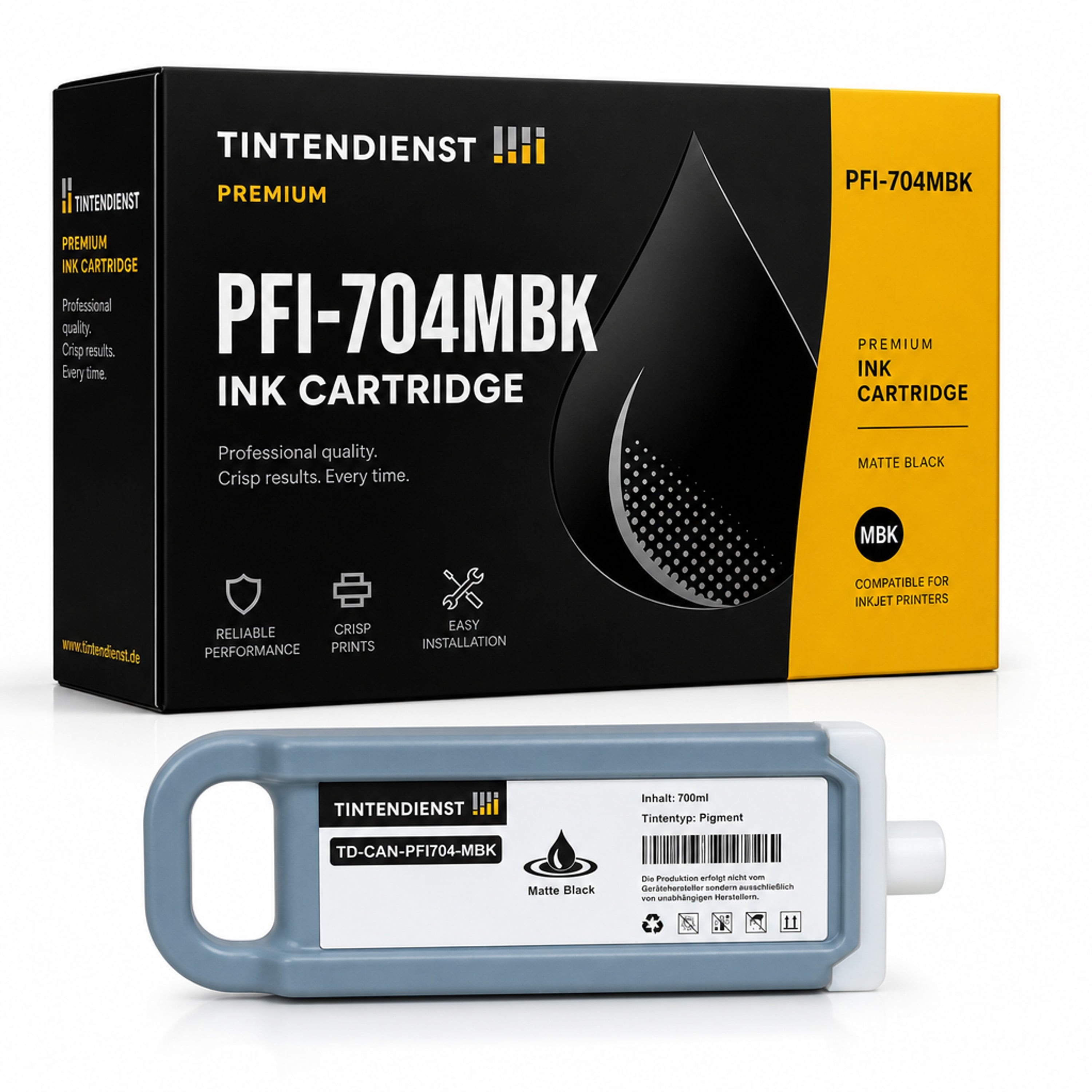 Druckerpatrone kompatibel zu Canon PFI-704MBK, matt schwarz