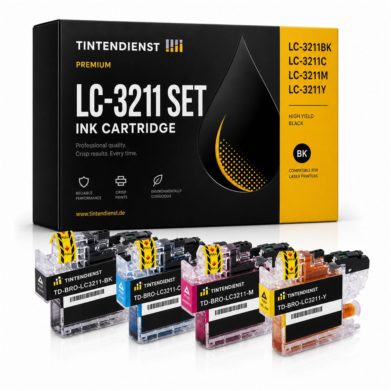 Tintendienst Set 4 Patronen Brother LC3211 1xbk 1xcmy