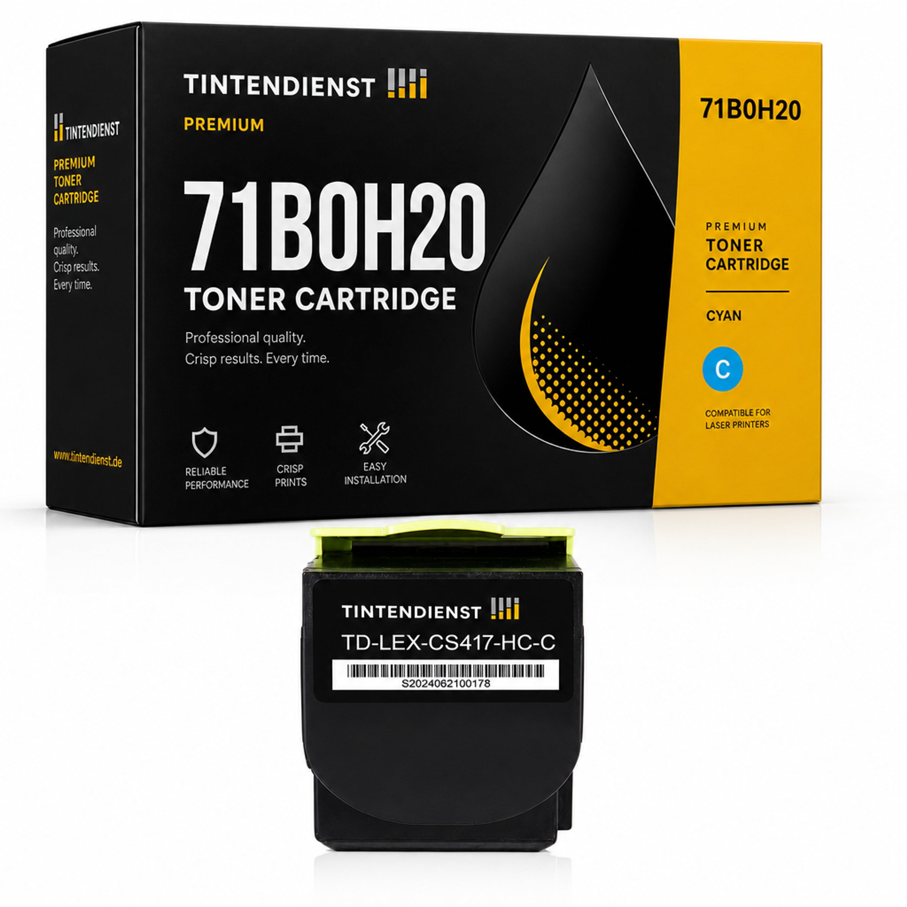 Toner kompatibel zu Lexmark 71B0H20, cyan