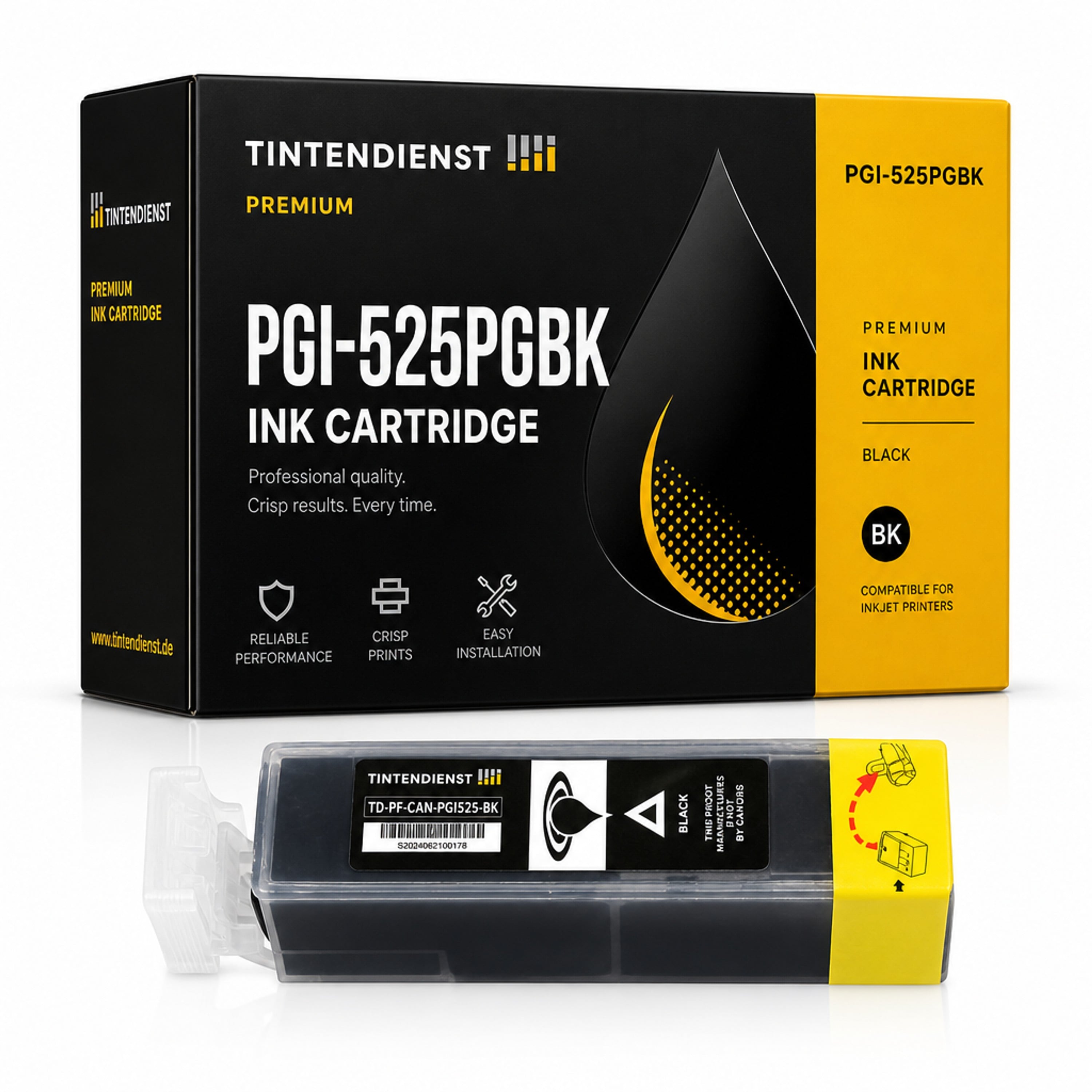 Druckerpatrone kompatibel zu Canon PGI-525PGBK, schwarz