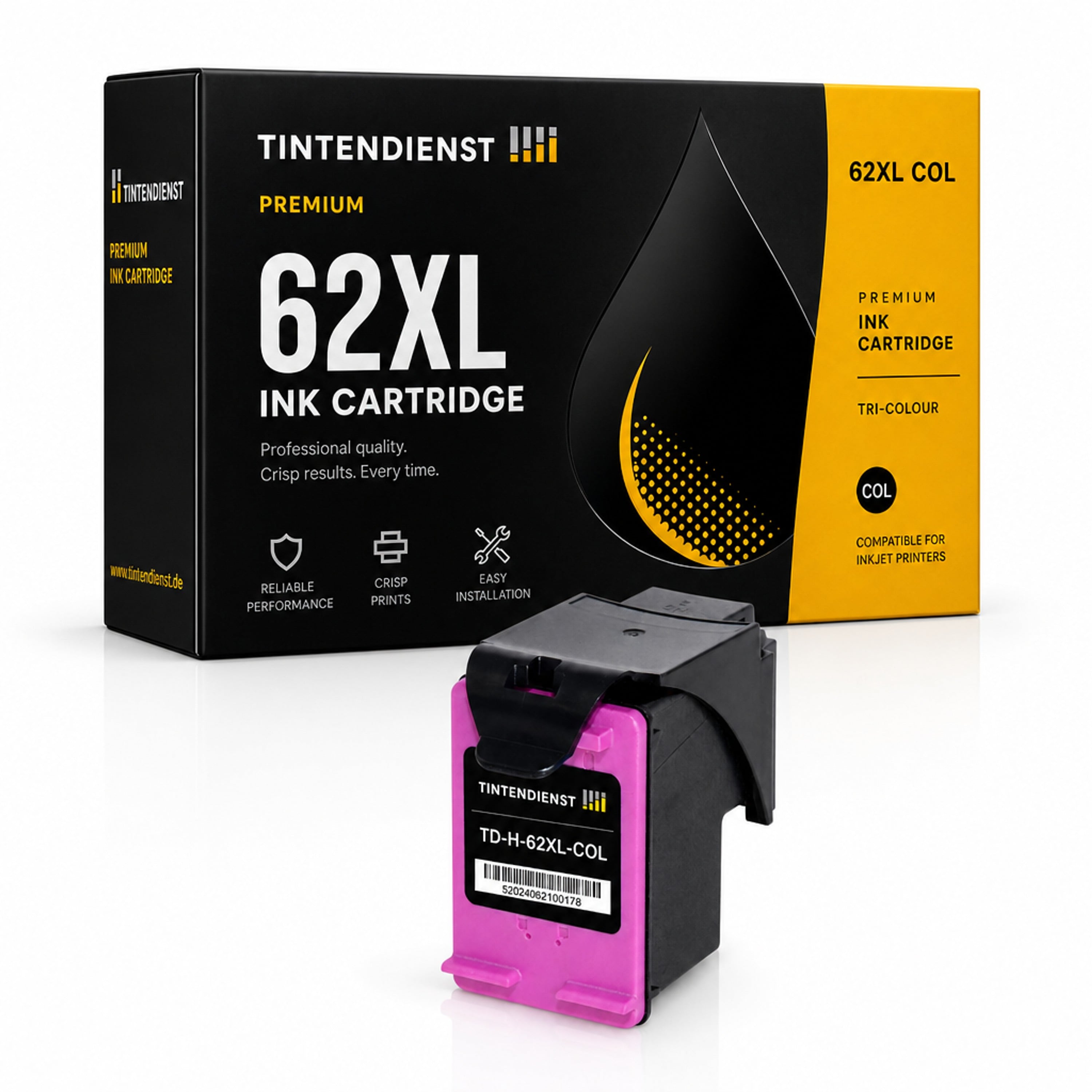 Druckerpatrone kompatibel zu HP 62XL, color