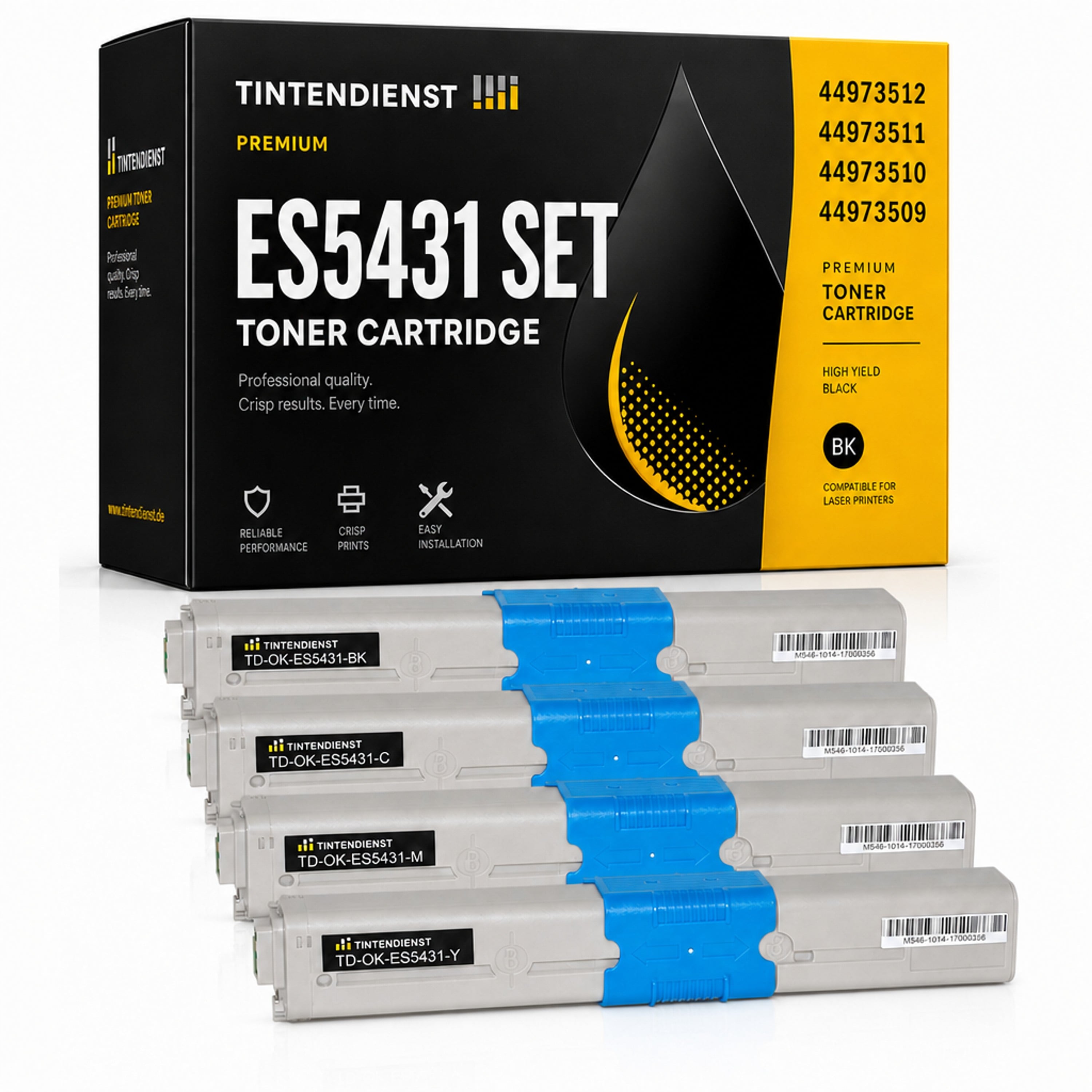 Set kompatibel zu OKI 44973509, 4 Toner