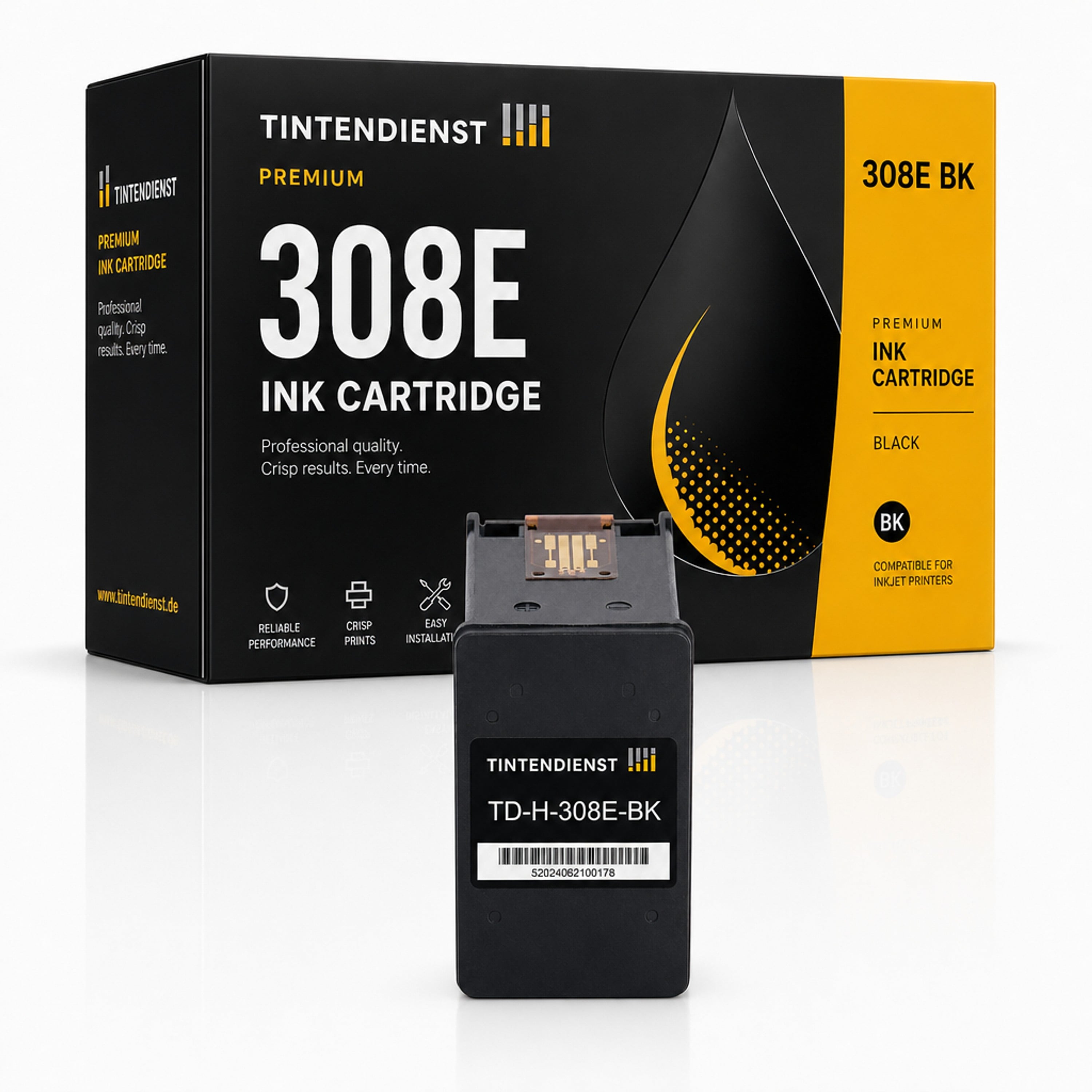 Tintendienst Druckerpatrone HP 7FP22UE / 308E Schwarz