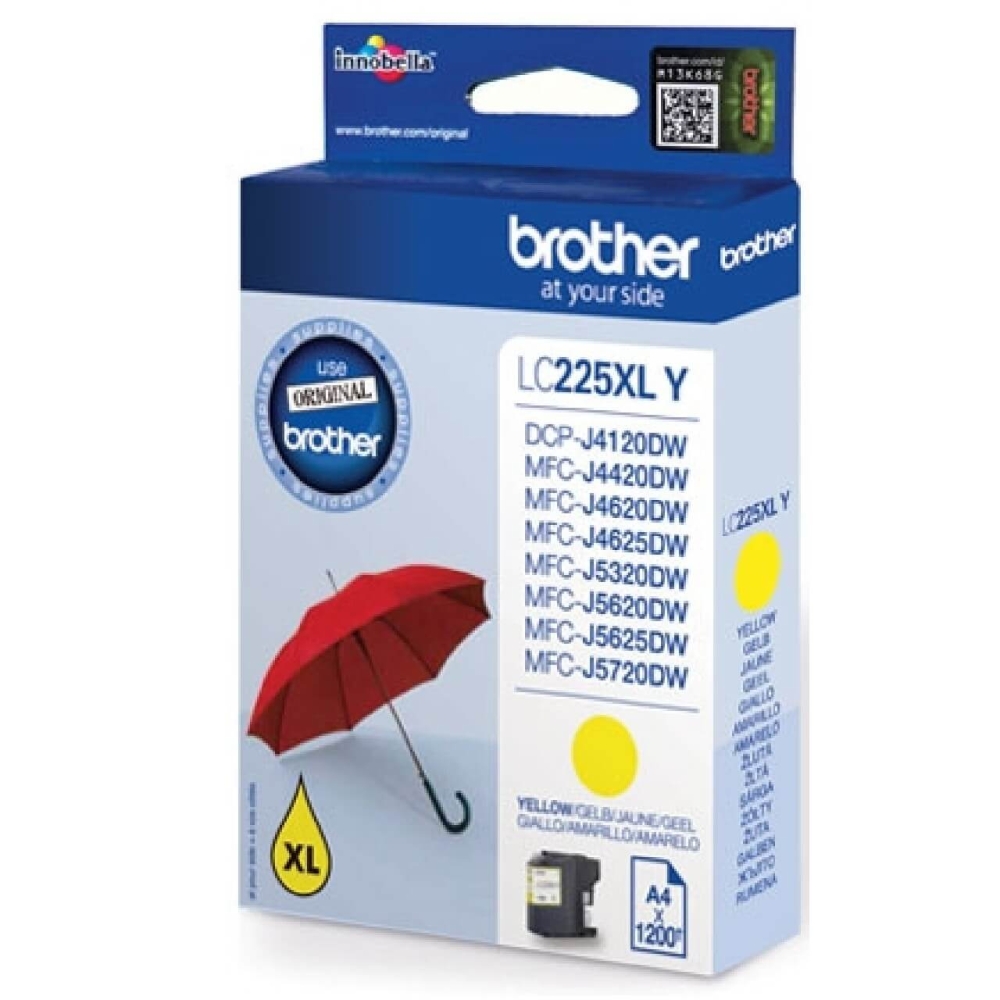 Original Brother Tintenpatrone LC-225XLY Gelb [XXL Füllmenge]
