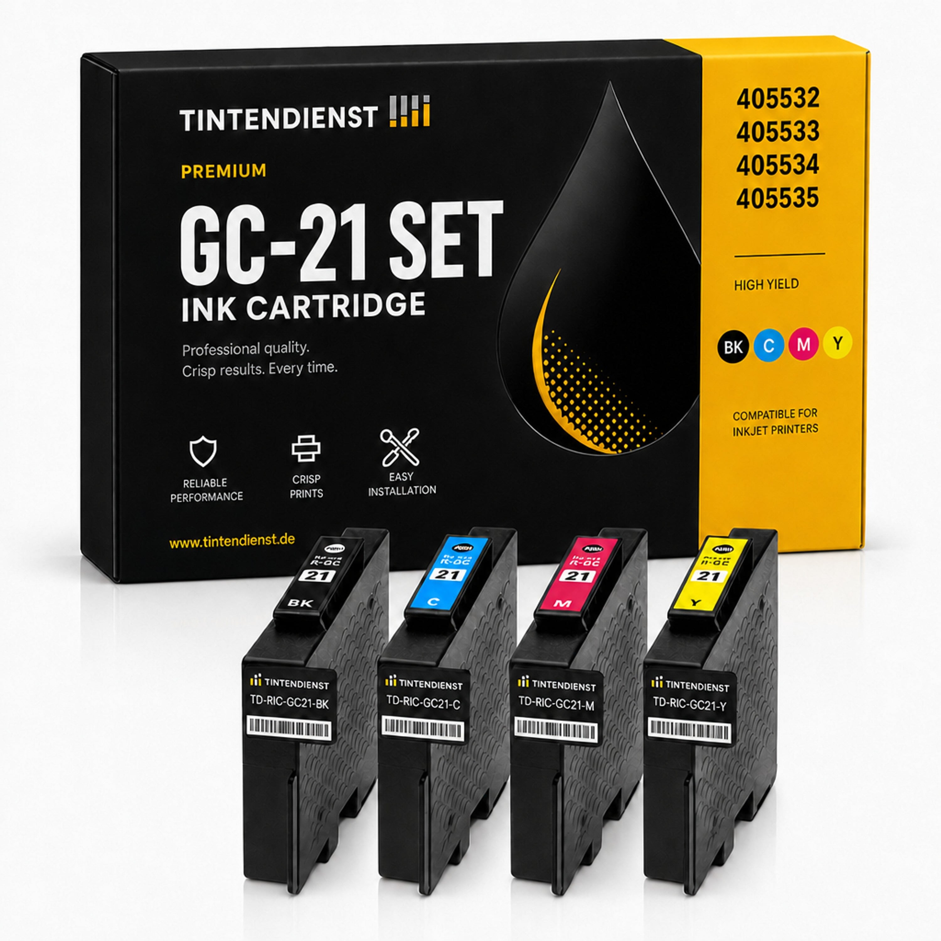 Set kompatibel zu Ricoh 405532, 4 Patronen