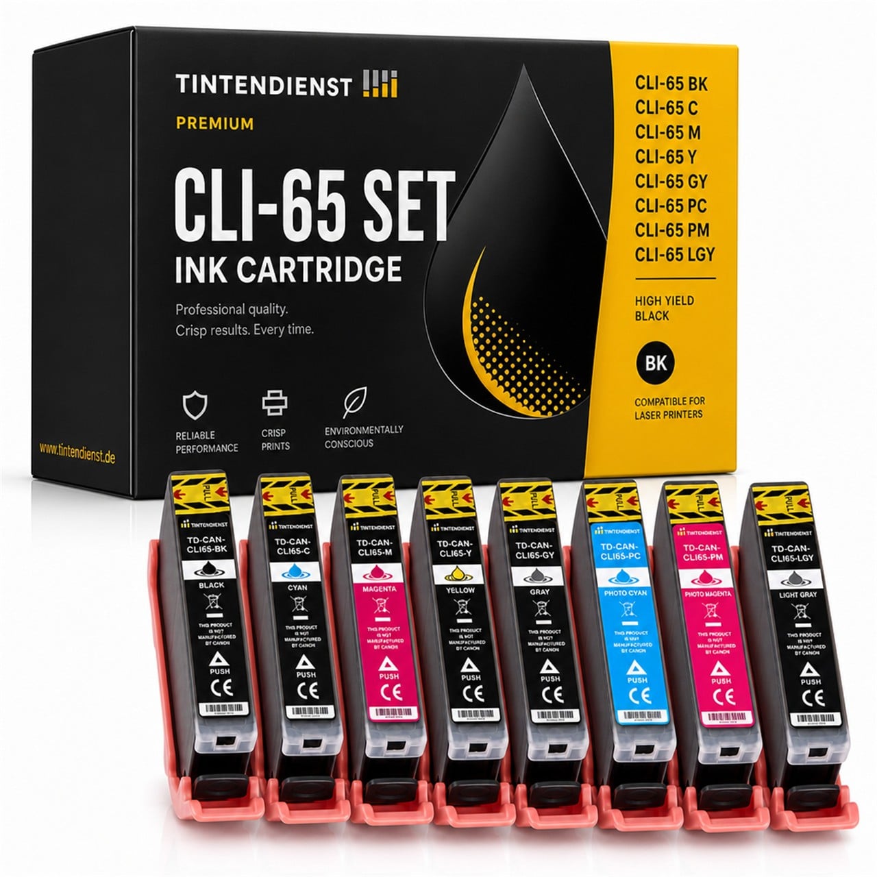 Canon CLI-65 (4215C001) Druckerpatrone Multipack 8er – Tintendienst kompatibel