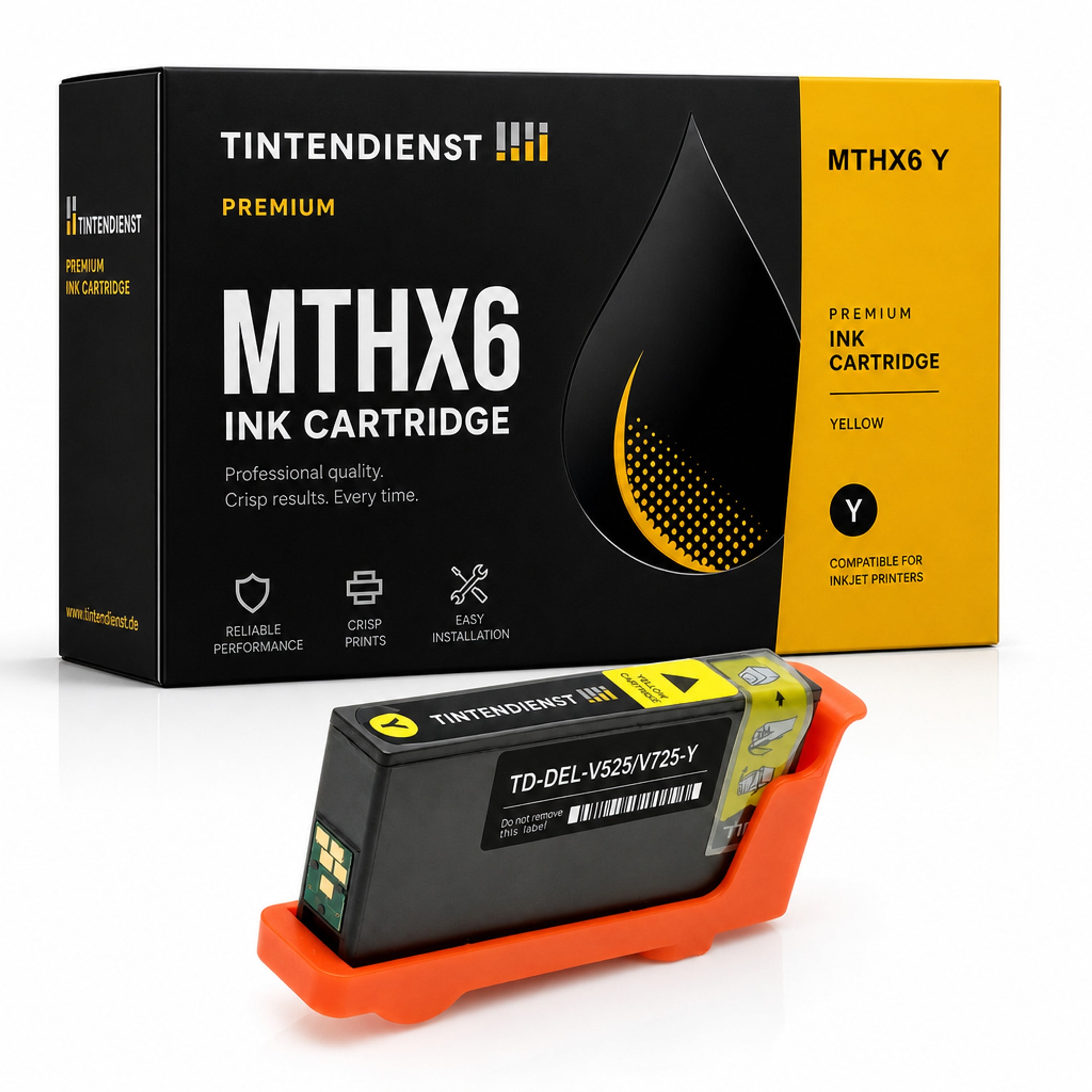 Druckerpatrone kompatibel zu Dell MTHX6, gelb