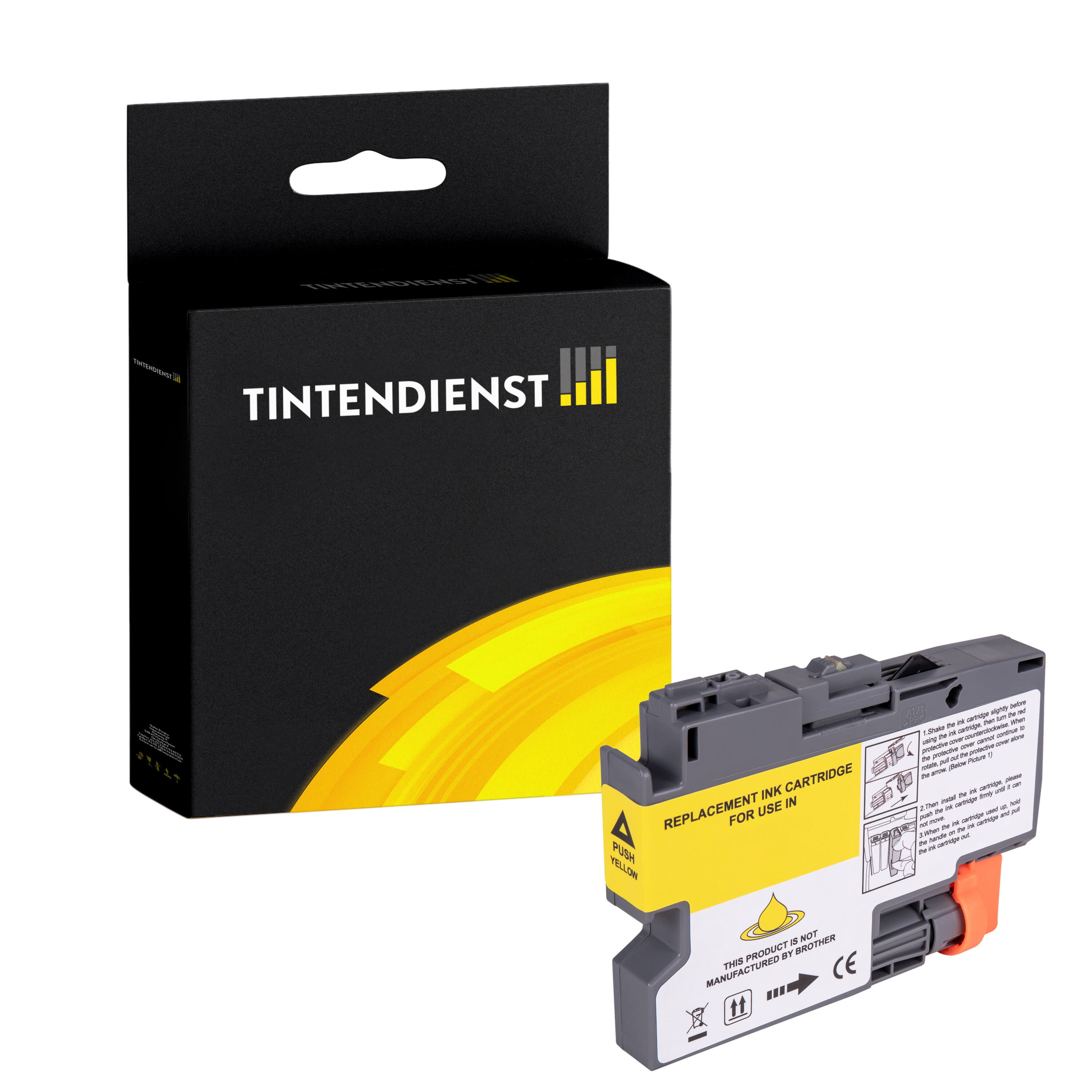Tintendienst kompatibel für Brother Tintenpatrone LC-424Y Gelb [XL Füllmenge]