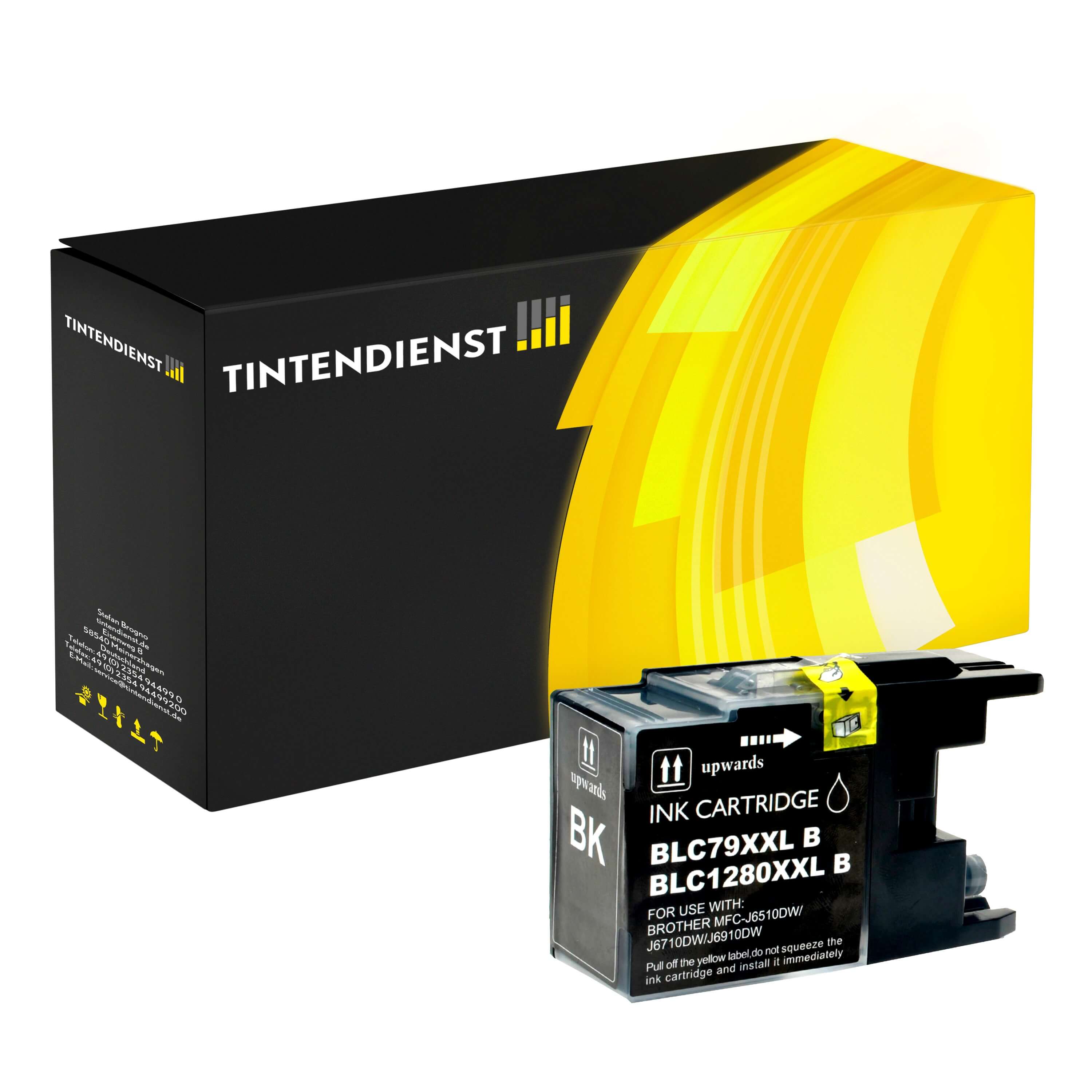 Tintendienst kompatibel für Brother Tintenpatrone LC-1280XLBK Schwarz [XL Füllmenge]