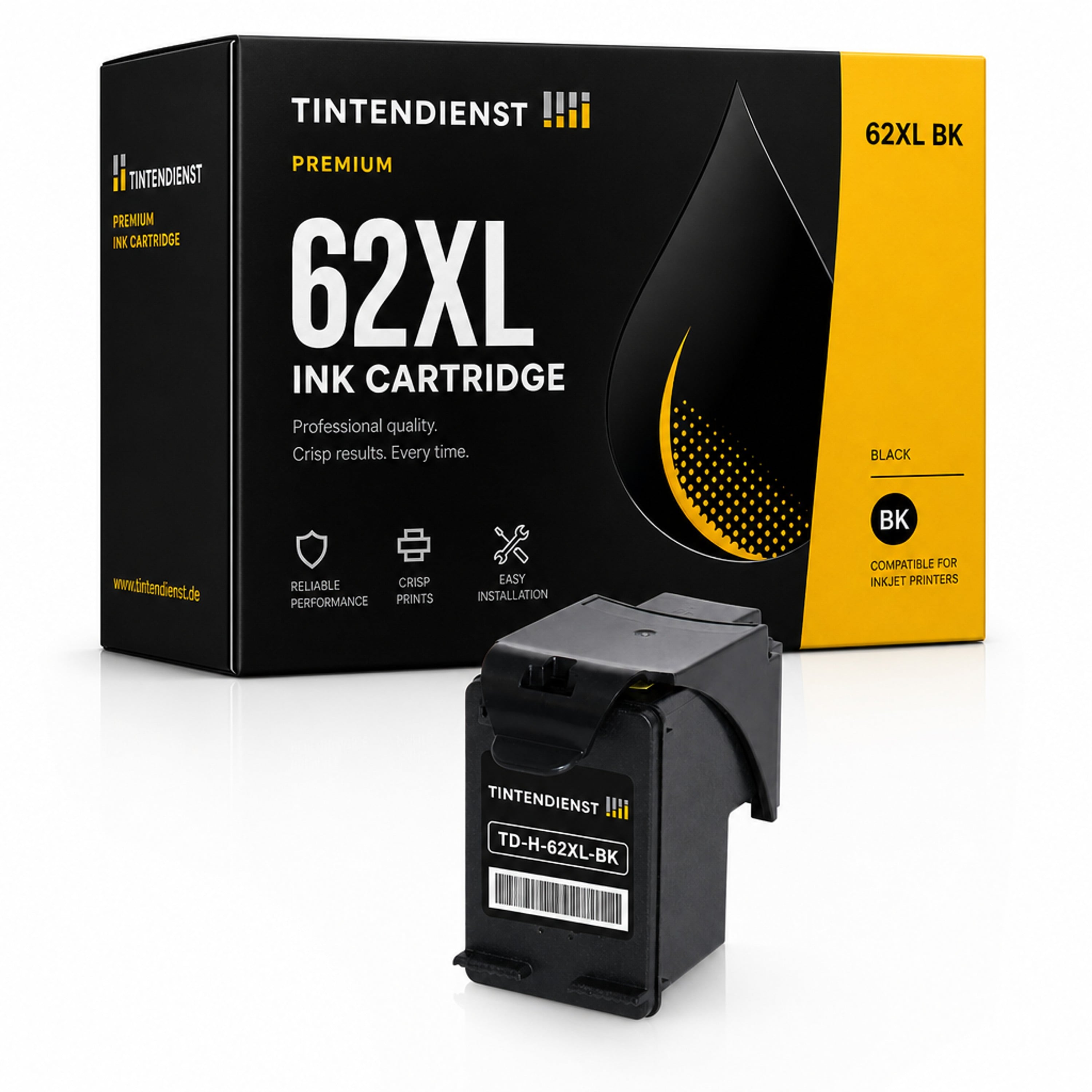Druckerpatrone kompatibel zu HP 62XL, schwarz