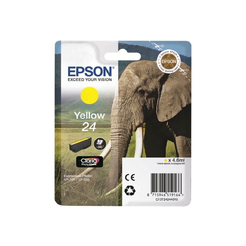 Original Epson Tintenpatrone C13T24244010 / 24 Gelb