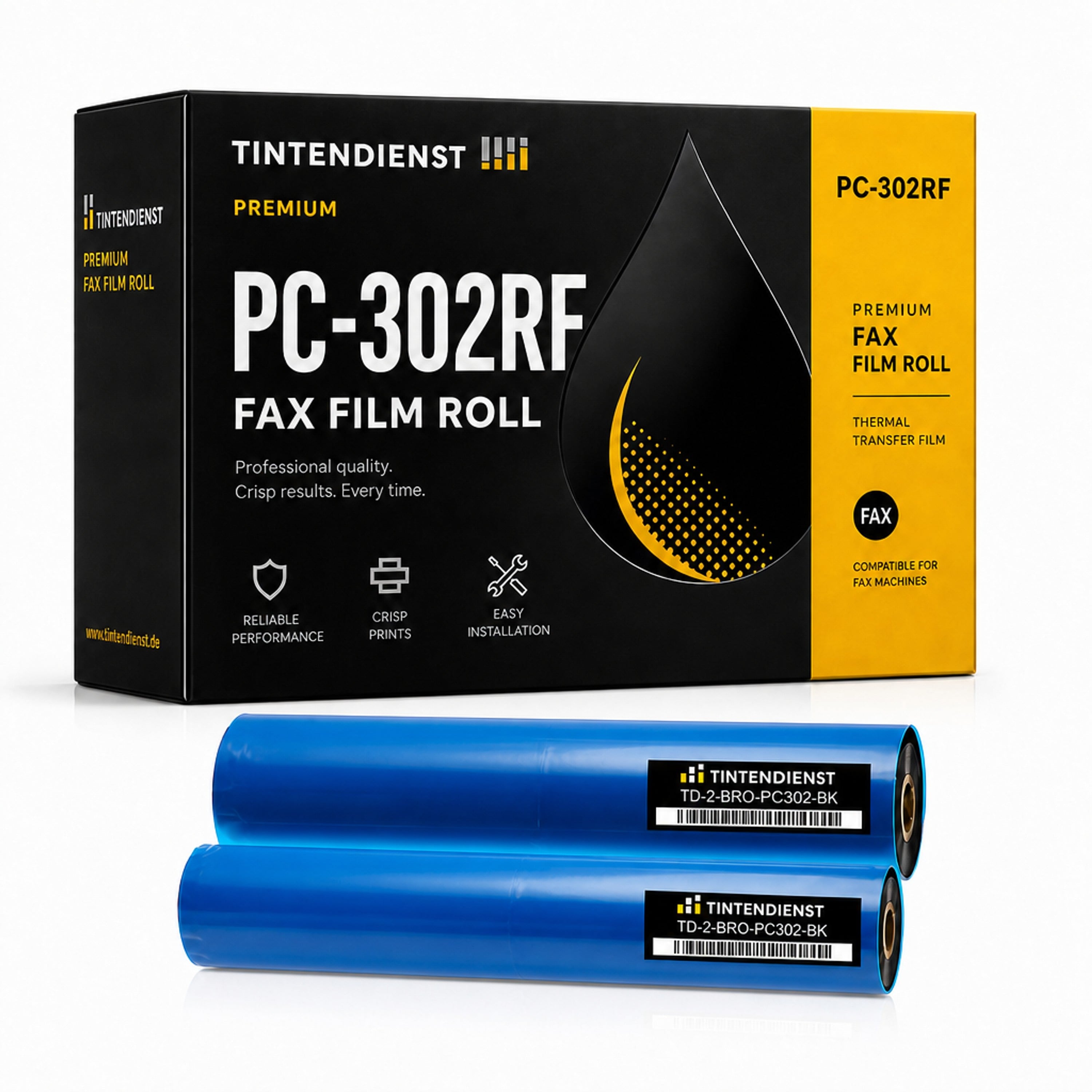 Set kompatibel zu Brother PC-302RF, 2 Thermorollen
