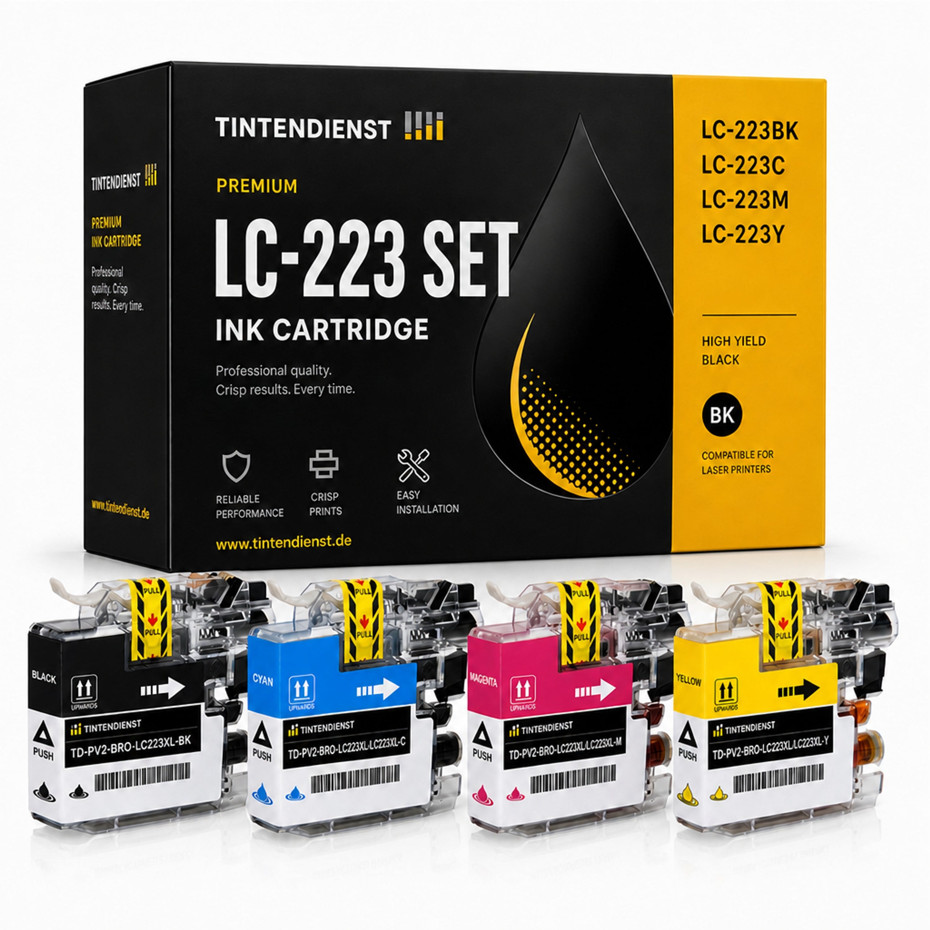 Set kompatibel zu Brother LC-223, 4 Patronen